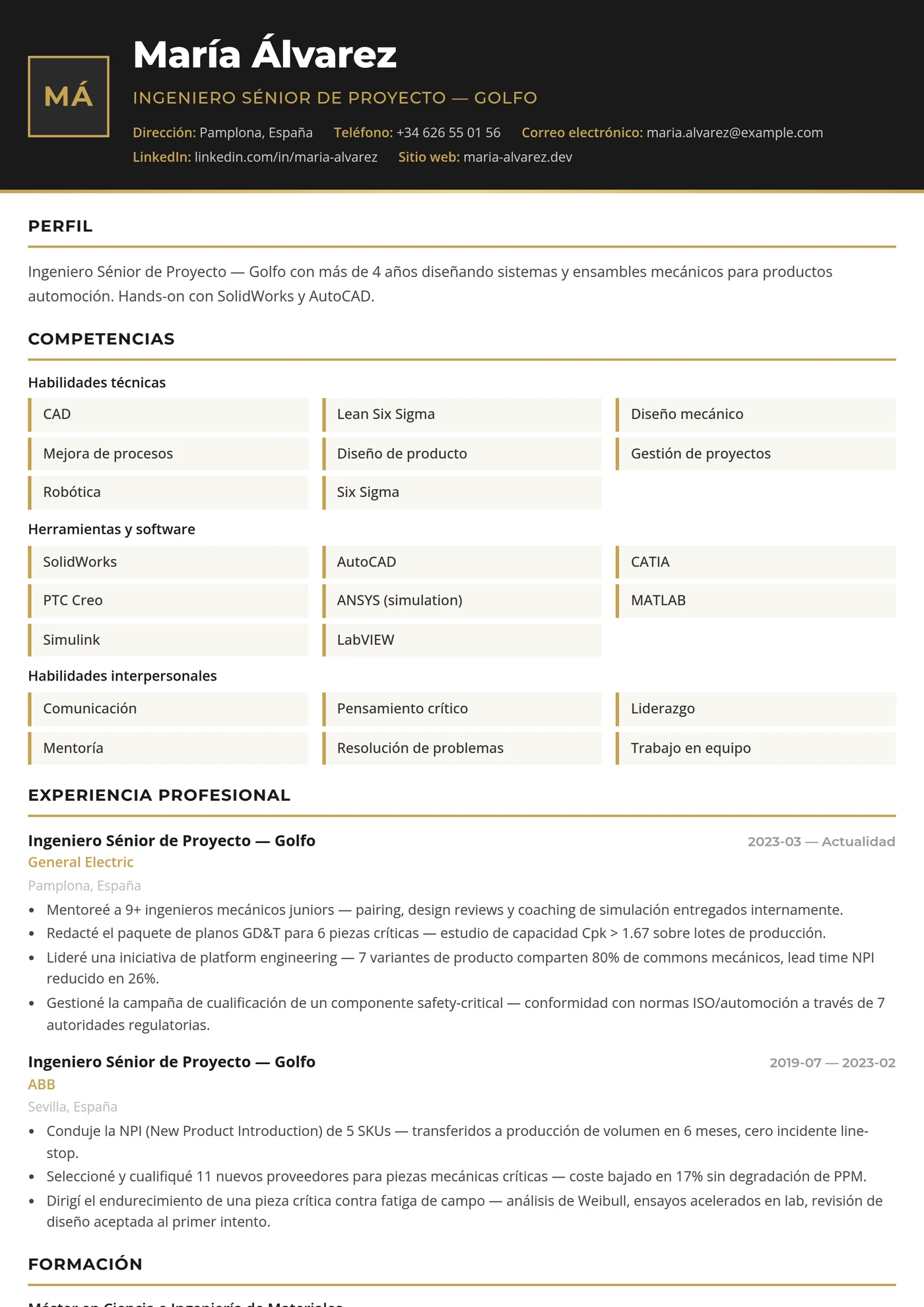 Dubái — Plantillas de CV