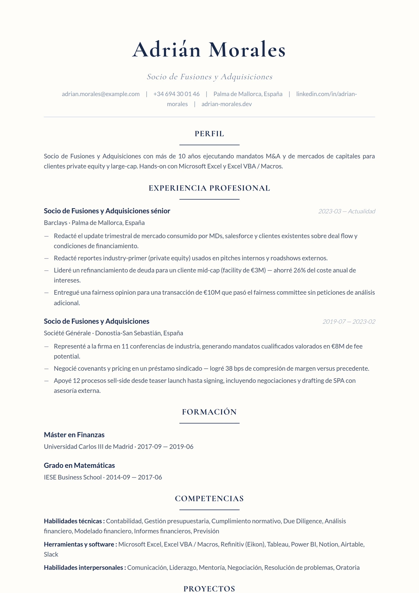 Serif Elegante — Plantillas de CV