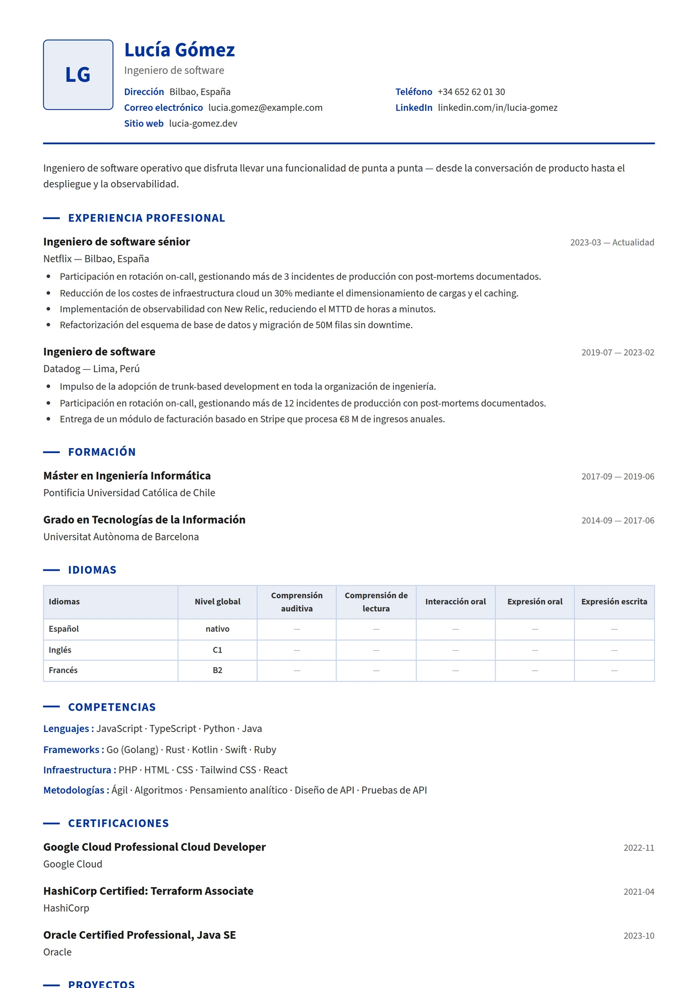 Europass Compact — Plantillas de CV