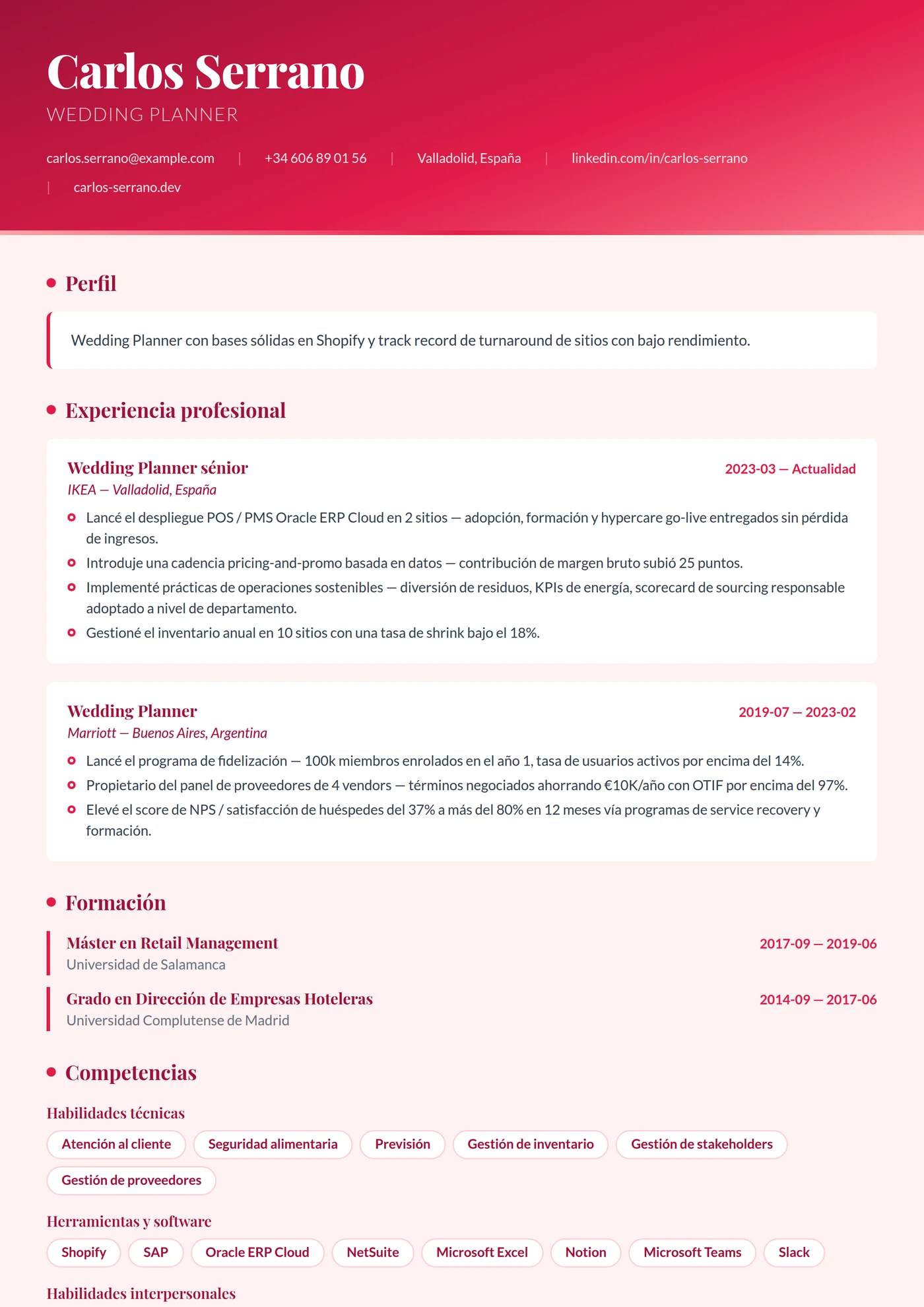 Fresa Terciopelo — Plantillas de CV