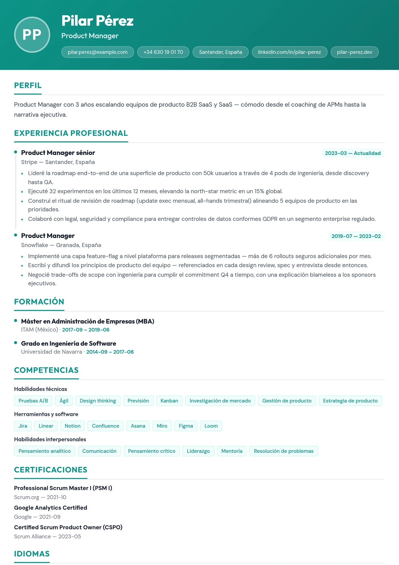 Francia Moderno — Plantillas de CV