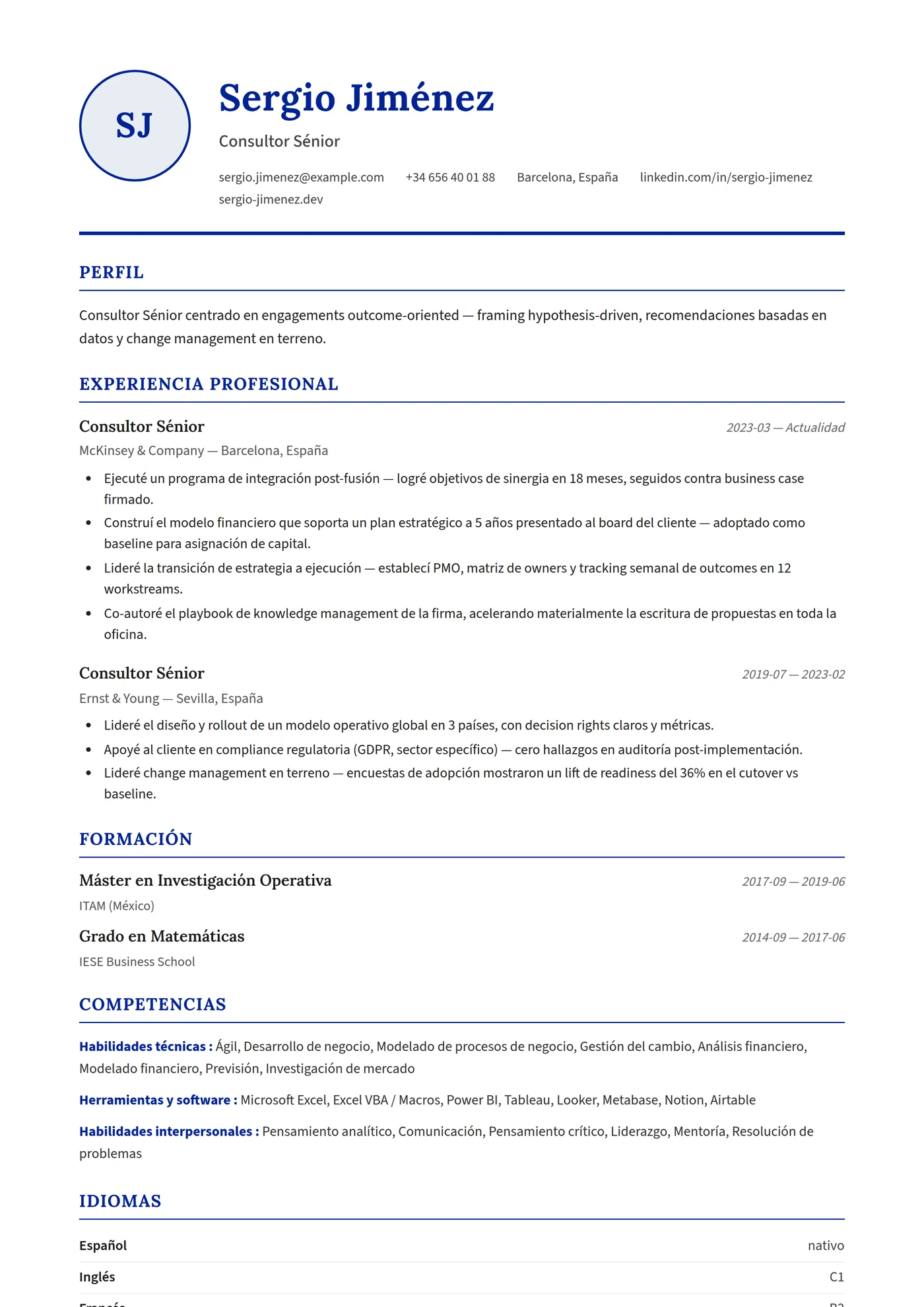 Francia — Plantillas de CV
