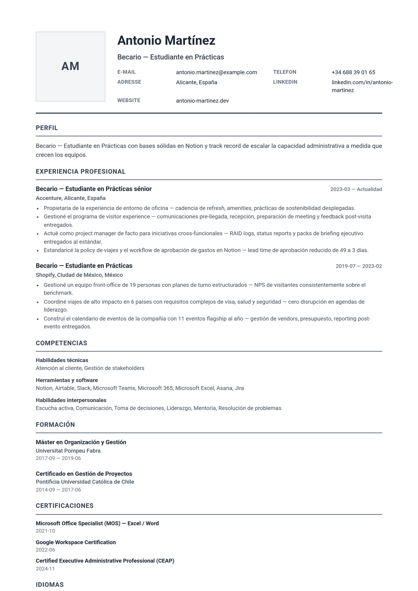 Alemania Compacto — Plantillas de CV