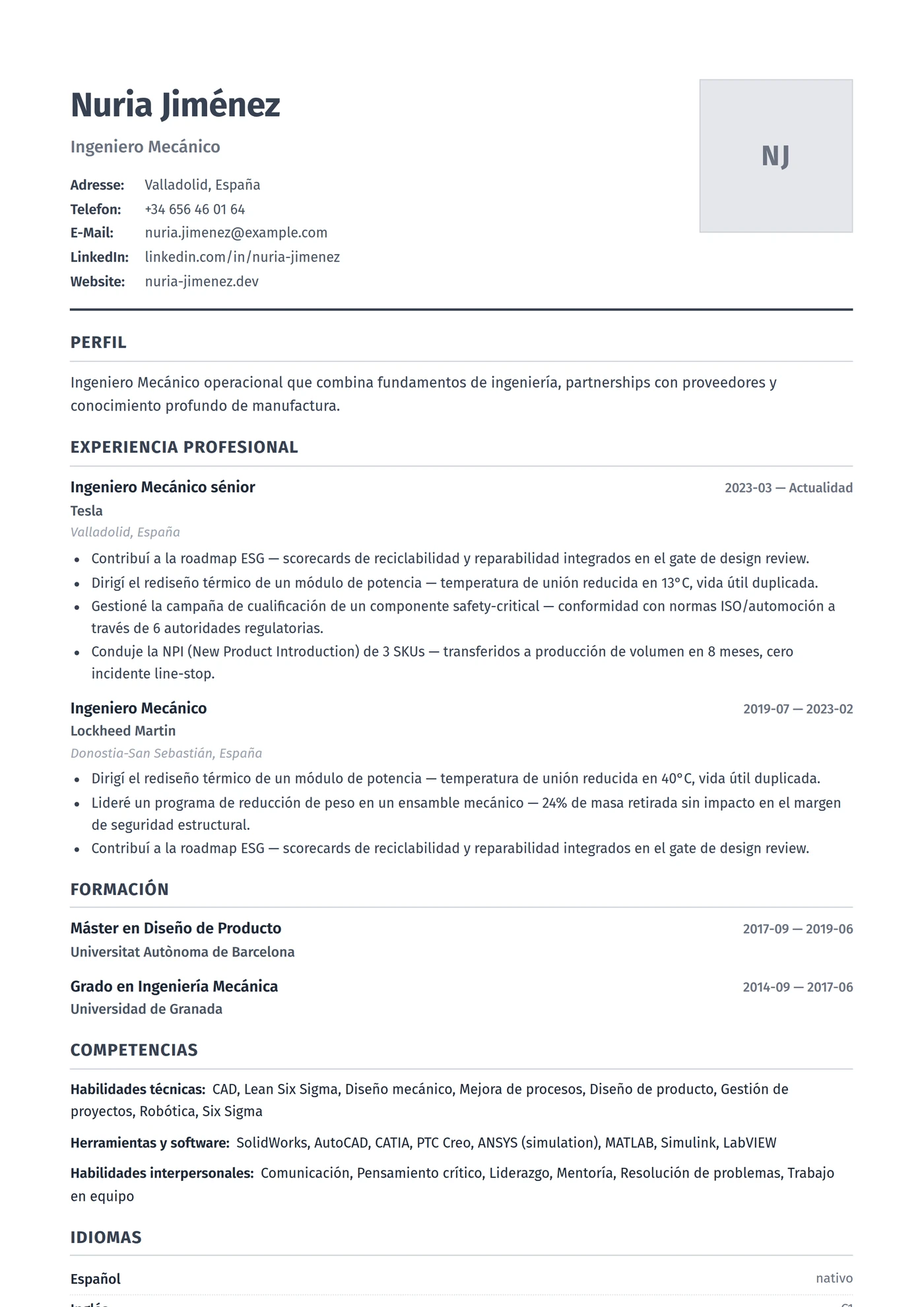 Alemania — Plantillas de CV