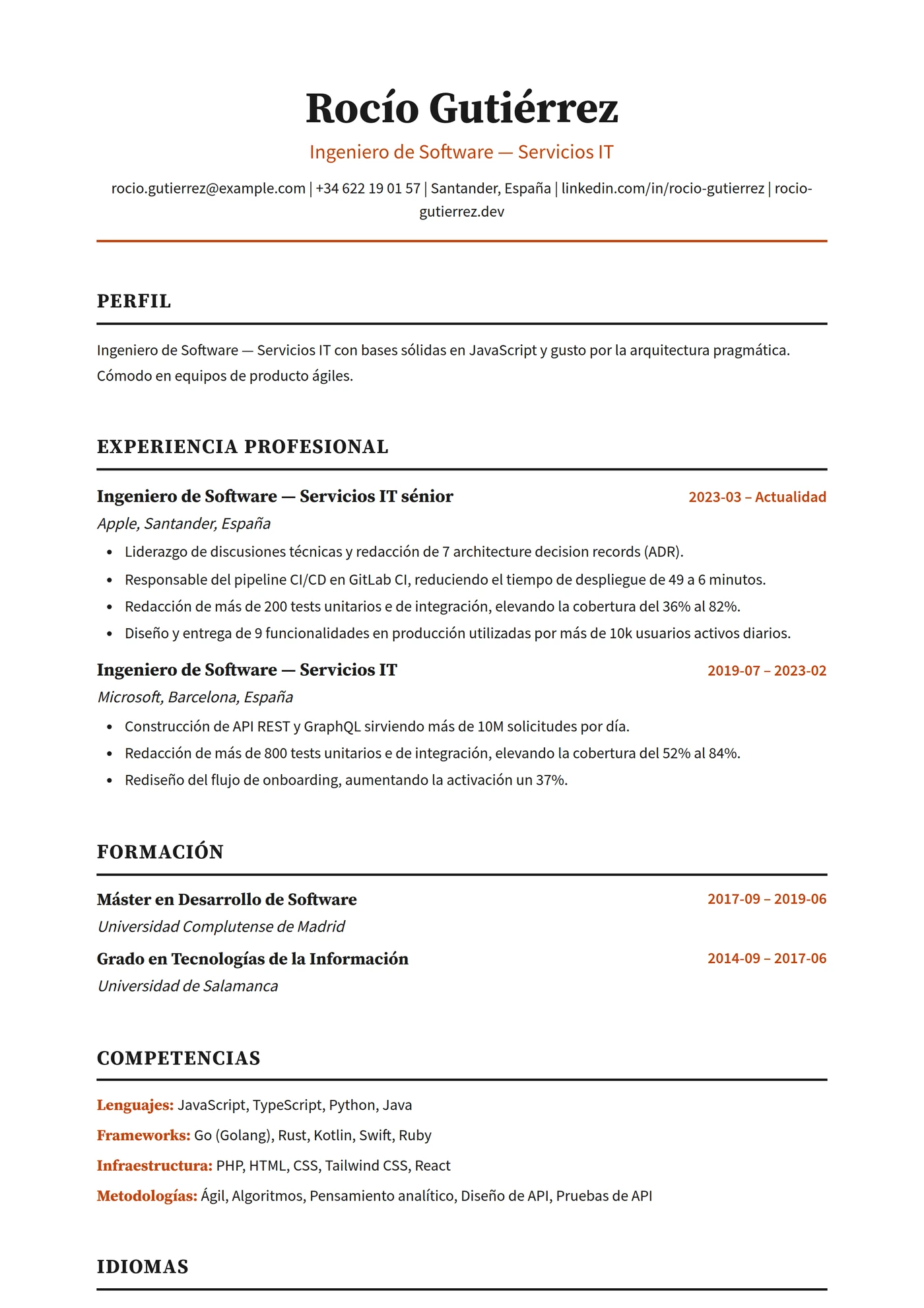 India — Plantillas de CV