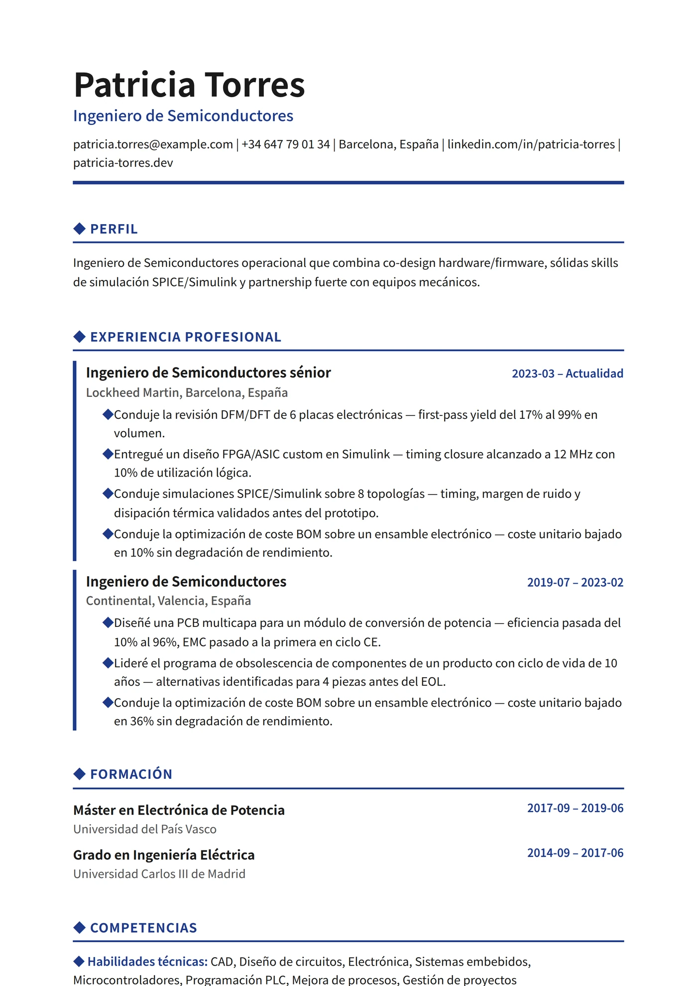Corea — Plantillas de CV