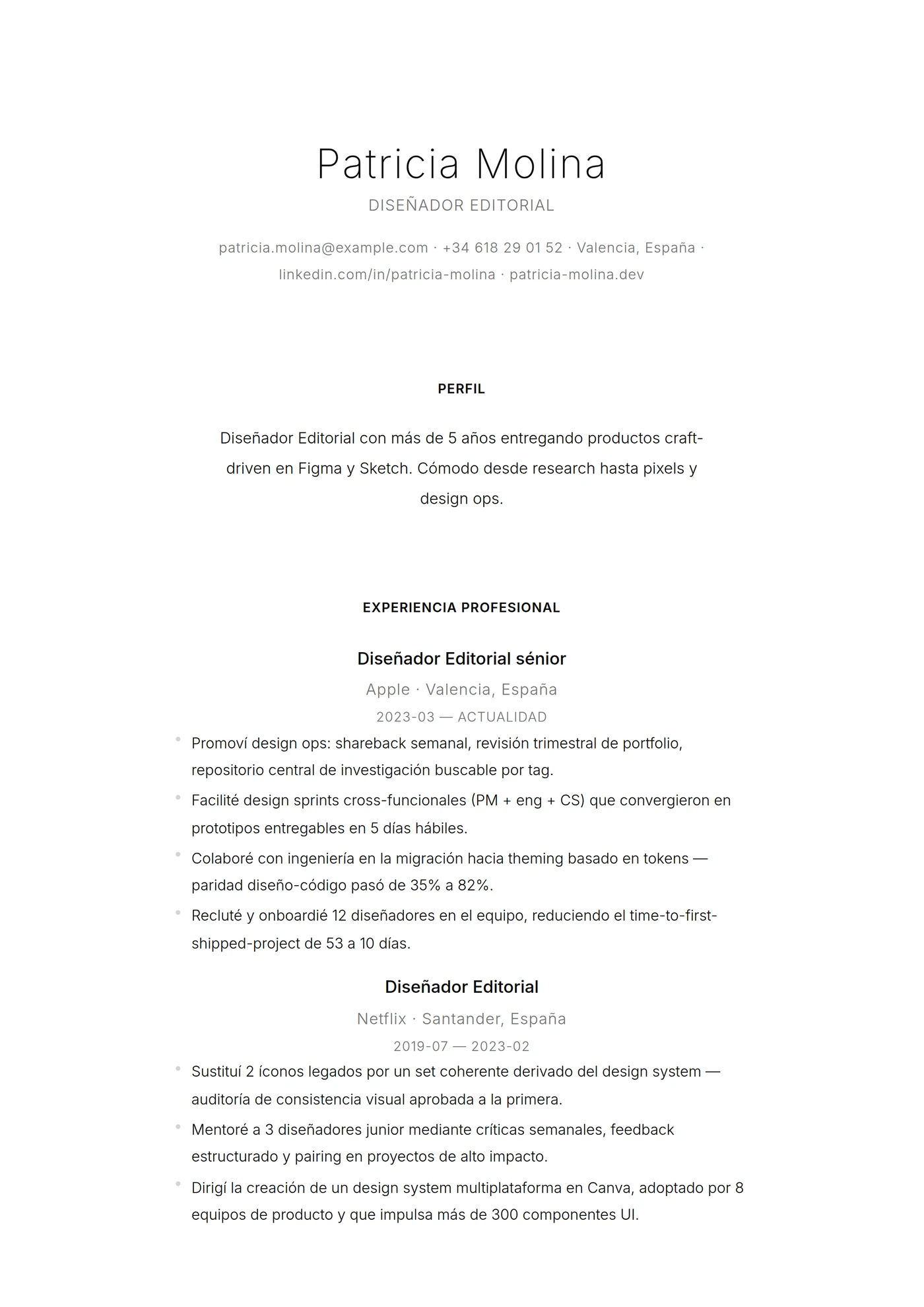Minimal Aire — Plantillas de CV