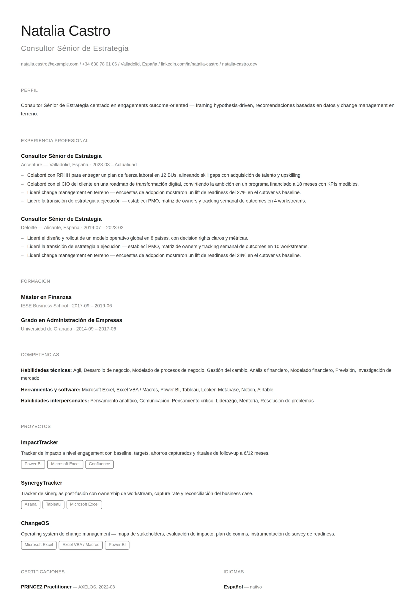 Minimalista — Plantillas de CV