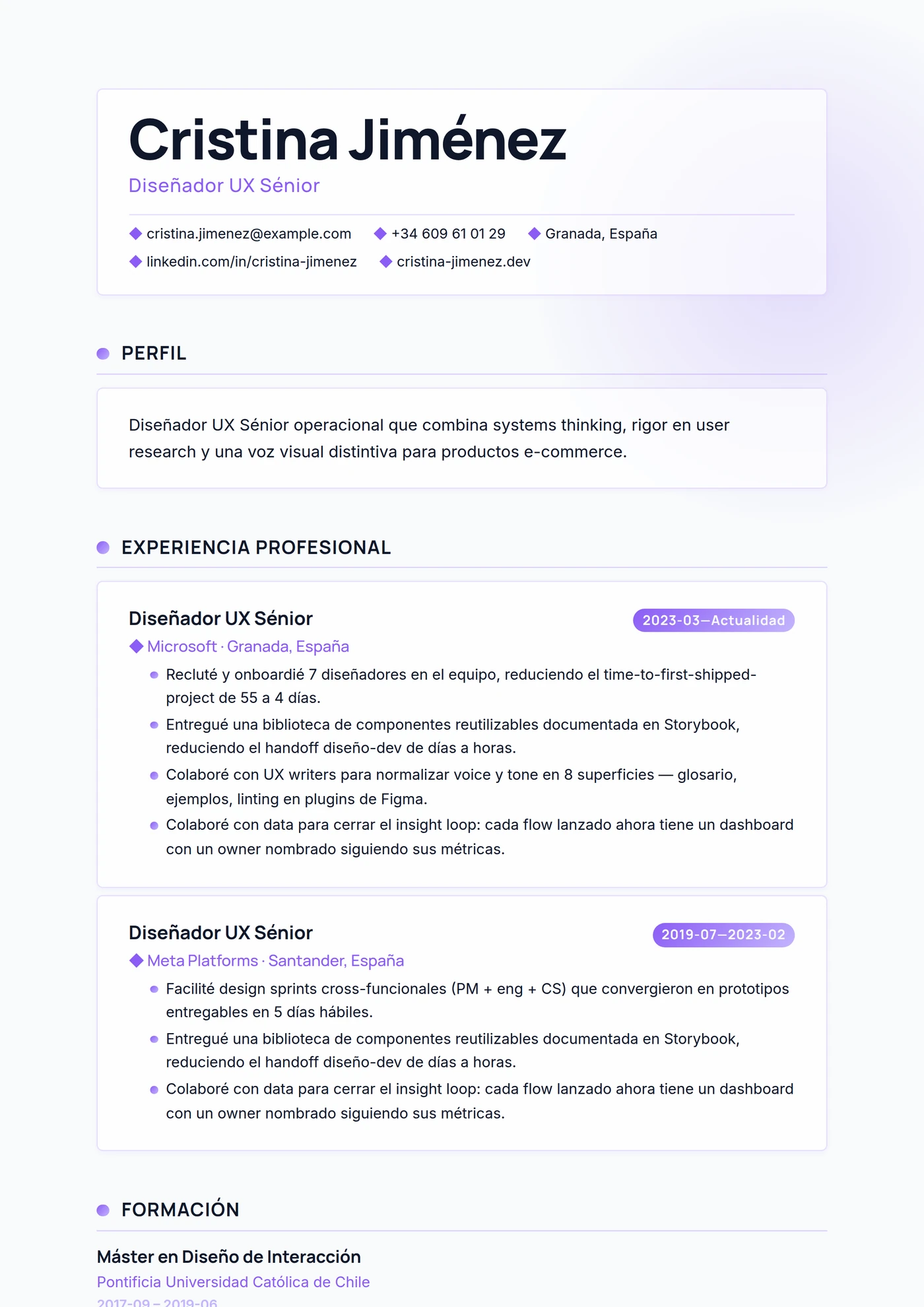 Moderno Glass Morphism — Plantillas de CV
