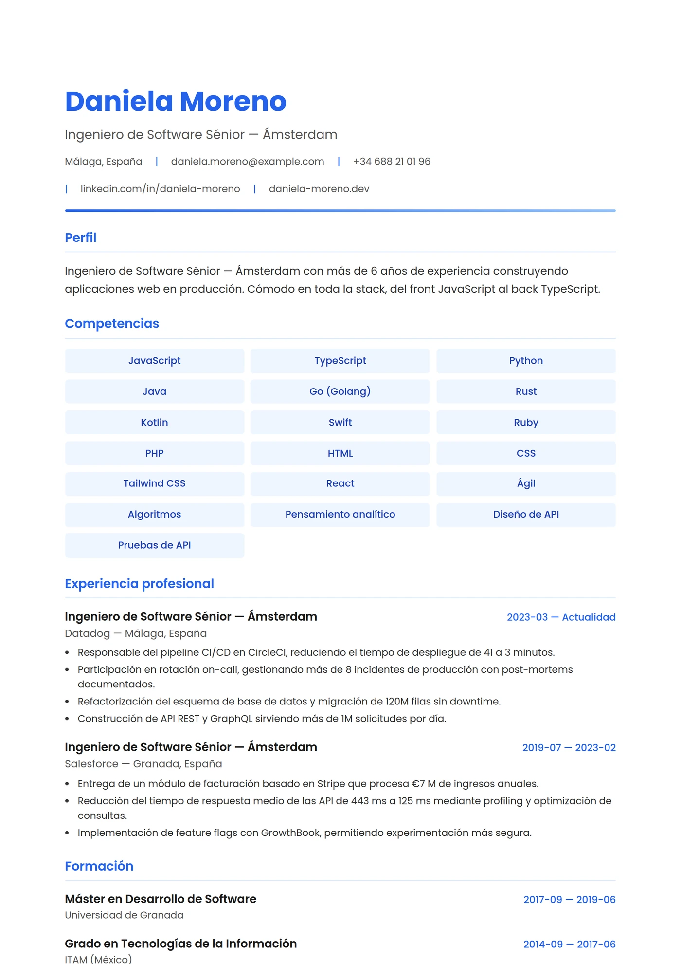 Países Bajos Moderno — Plantillas de CV