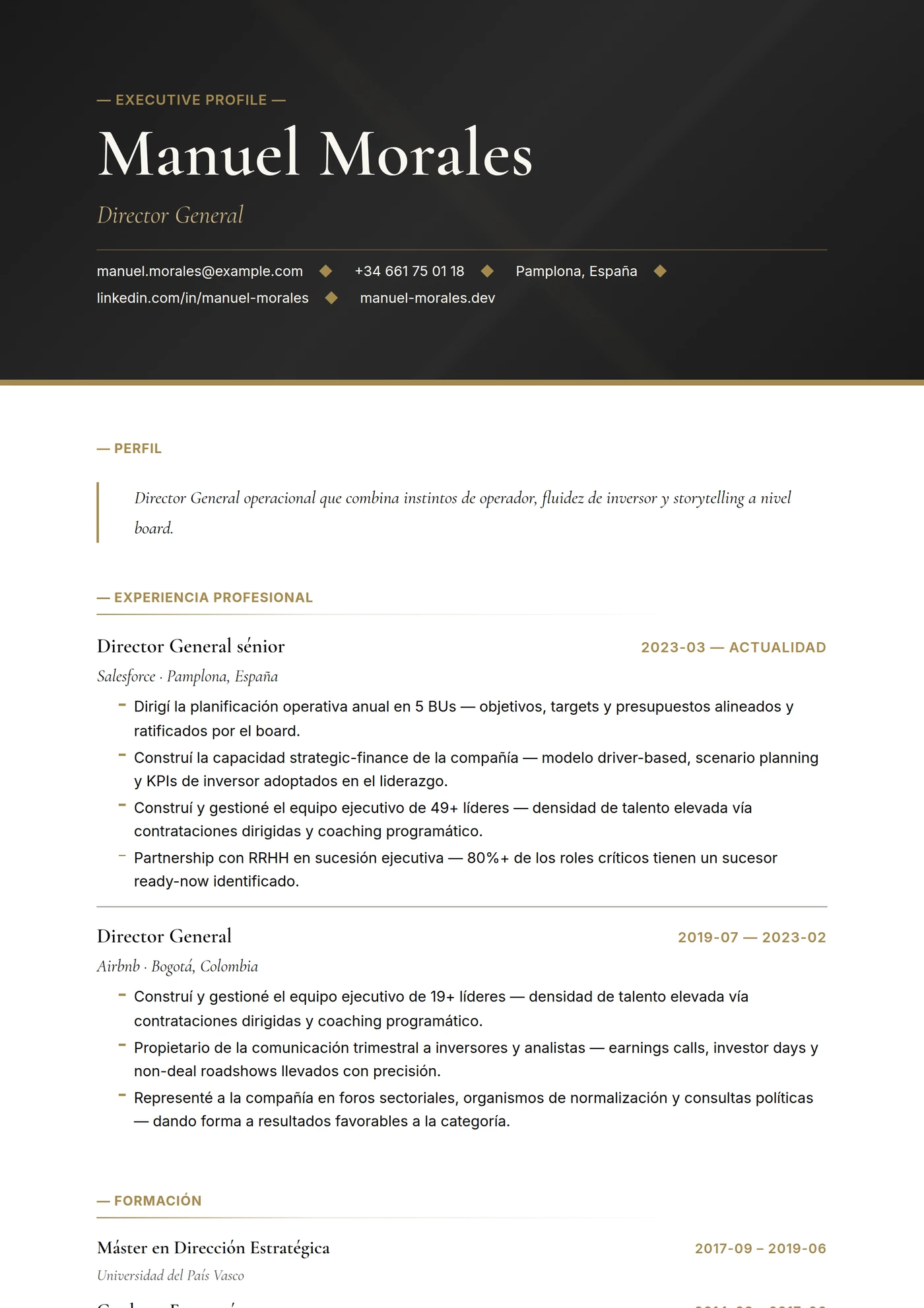 Sala del Consejo — Plantillas de CV