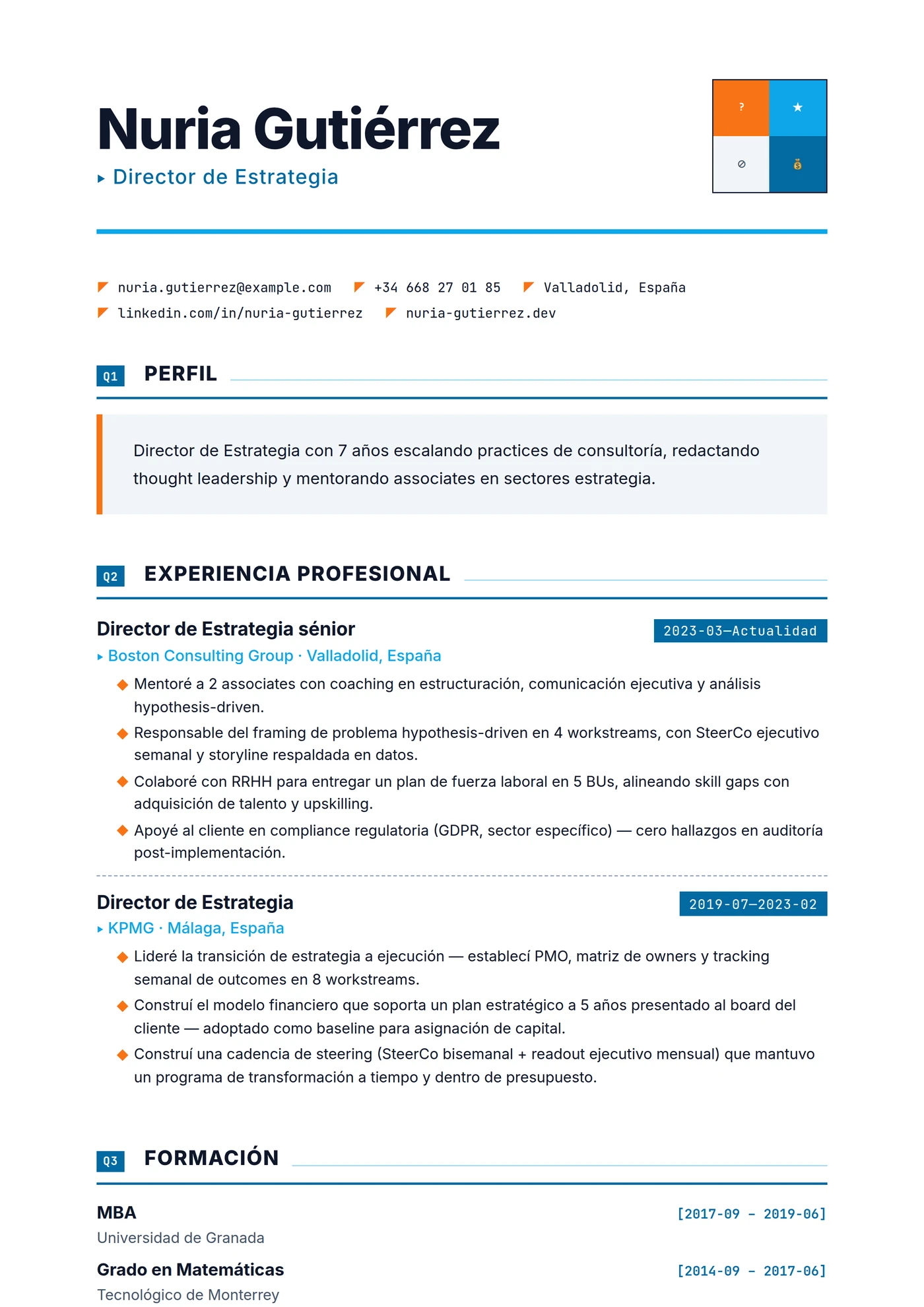 Matriz Estratégica — Plantillas de CV