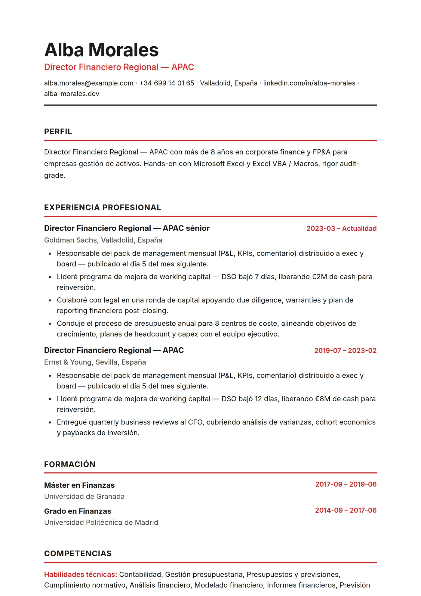 Singapur — Plantillas de CV