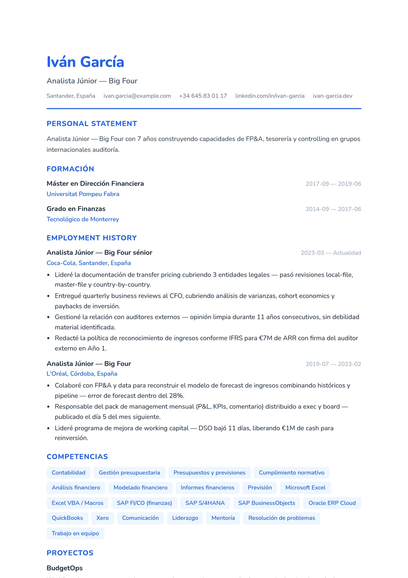 UK Recién Graduado — Plantillas de CV