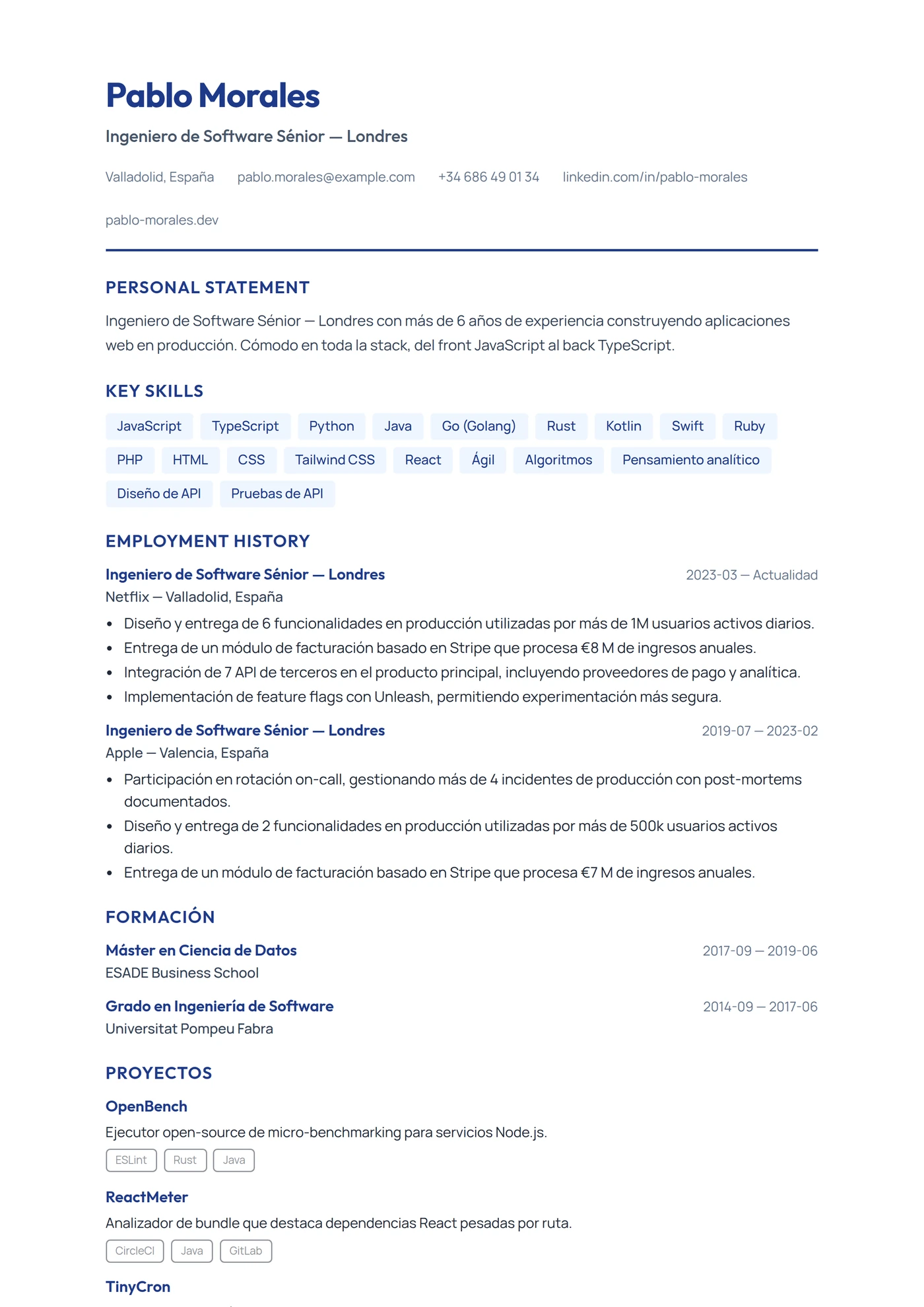 UK Moderno — Plantillas de CV