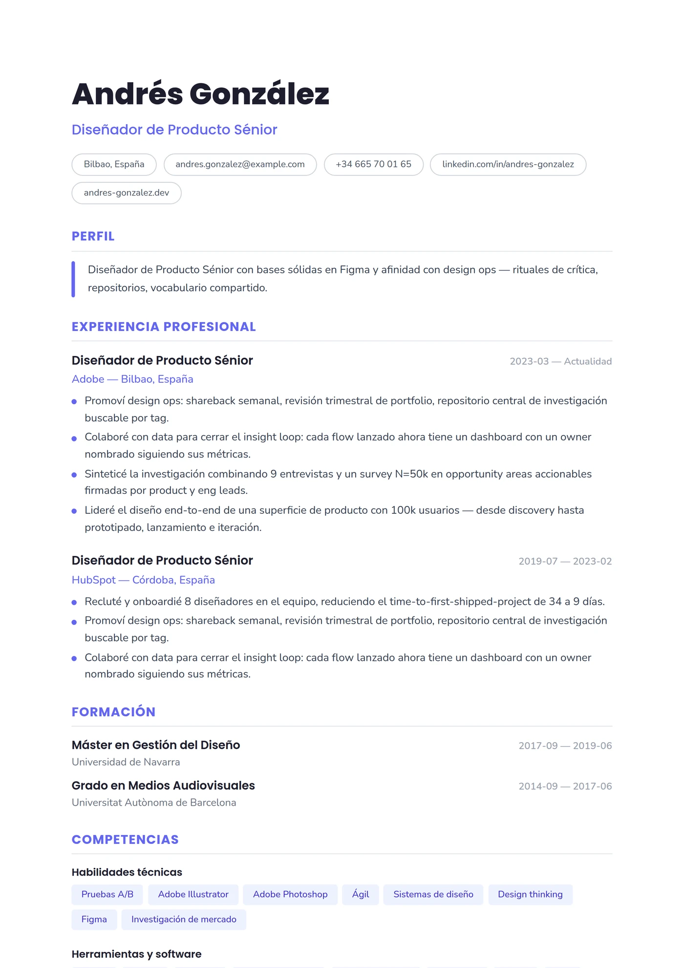 EE. UU. Moderno — Plantillas de CV