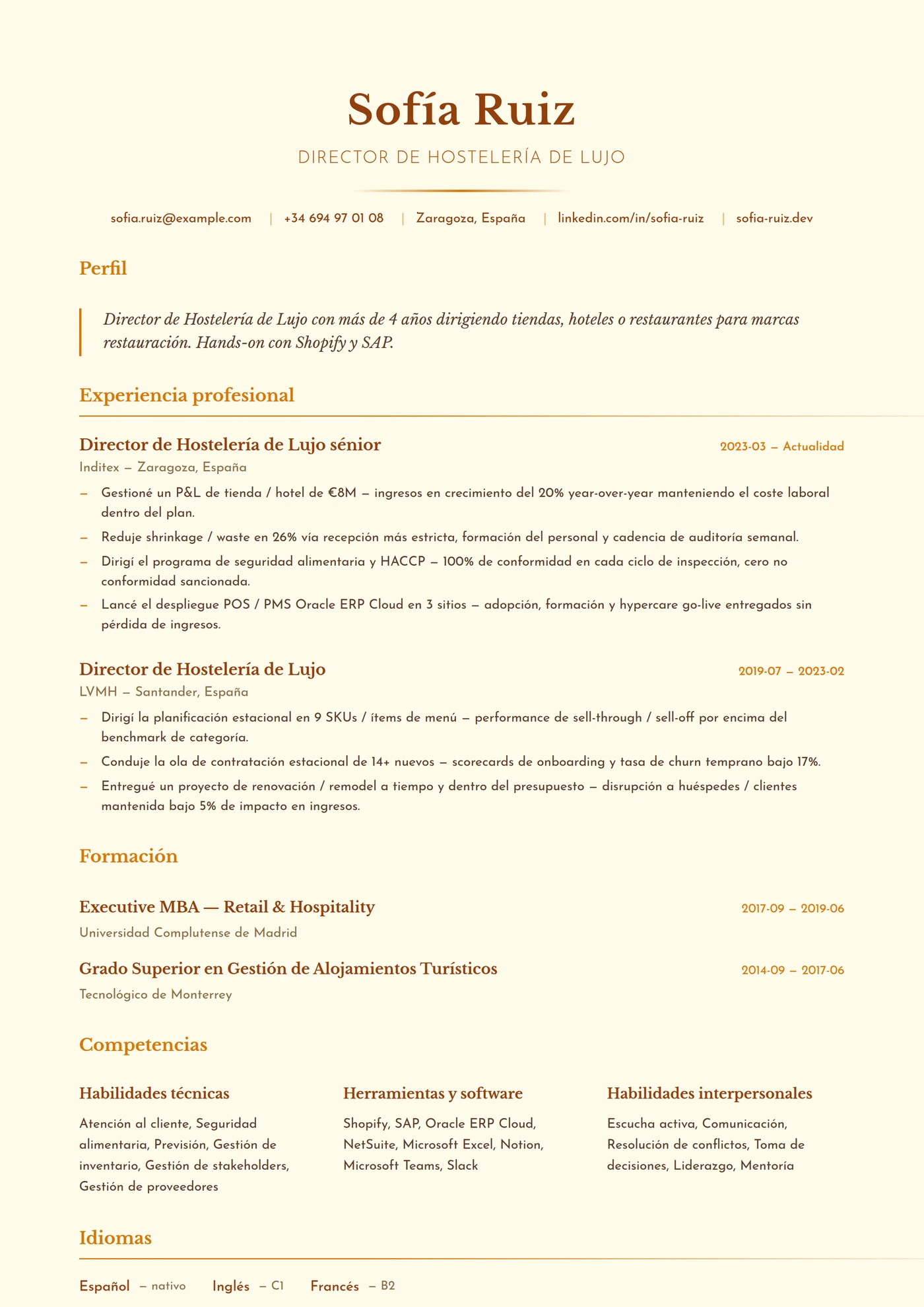Vainilla Bourbon — Plantillas de CV