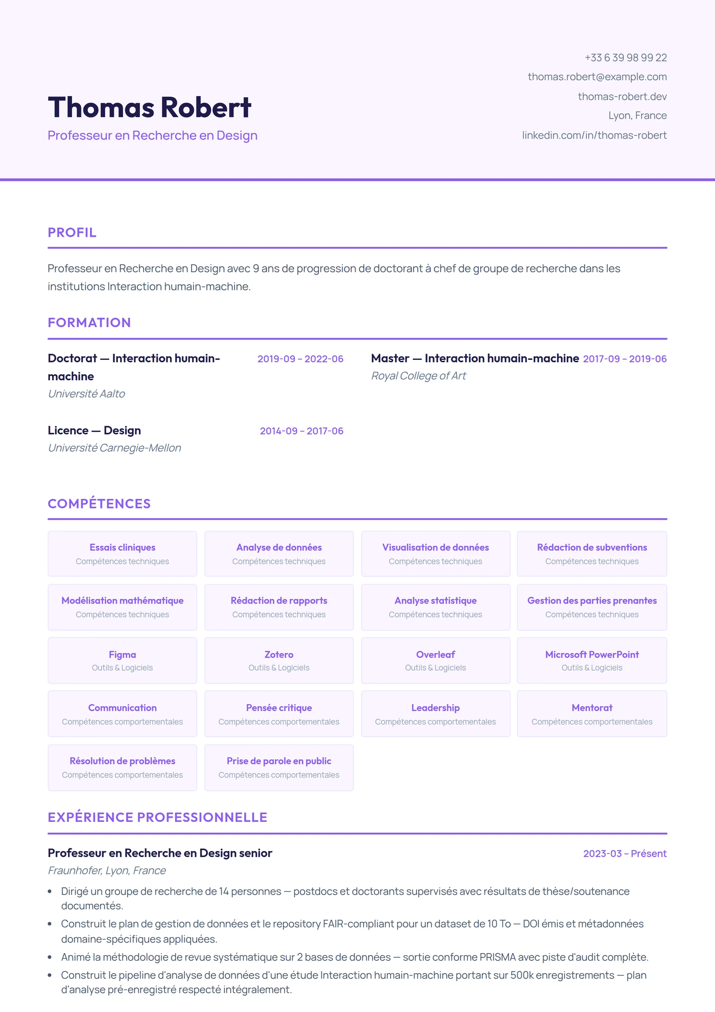 Design Graphique & UX/UI — Modèles de CV
