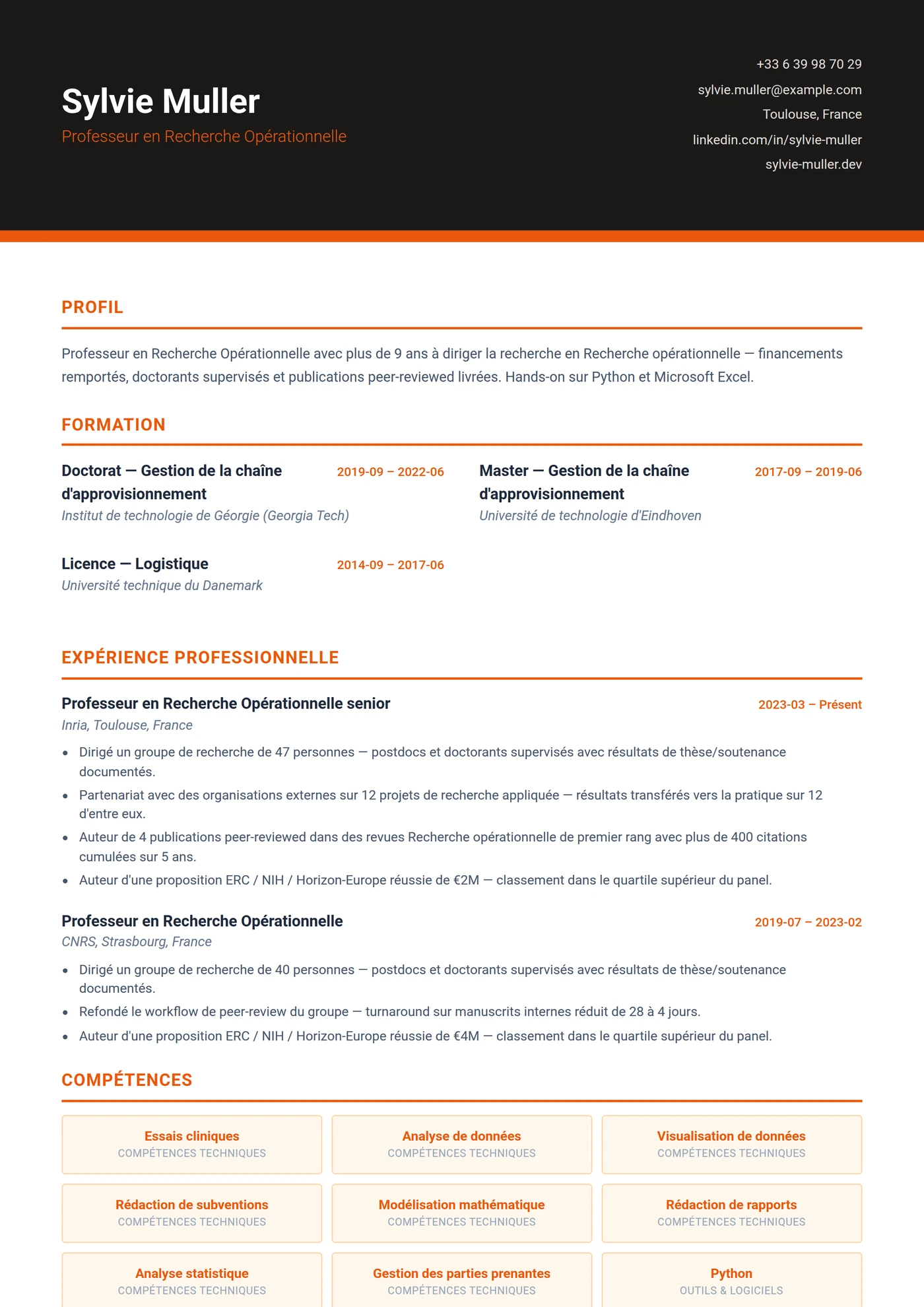 Supply Chain & Logistique — Modèles de CV