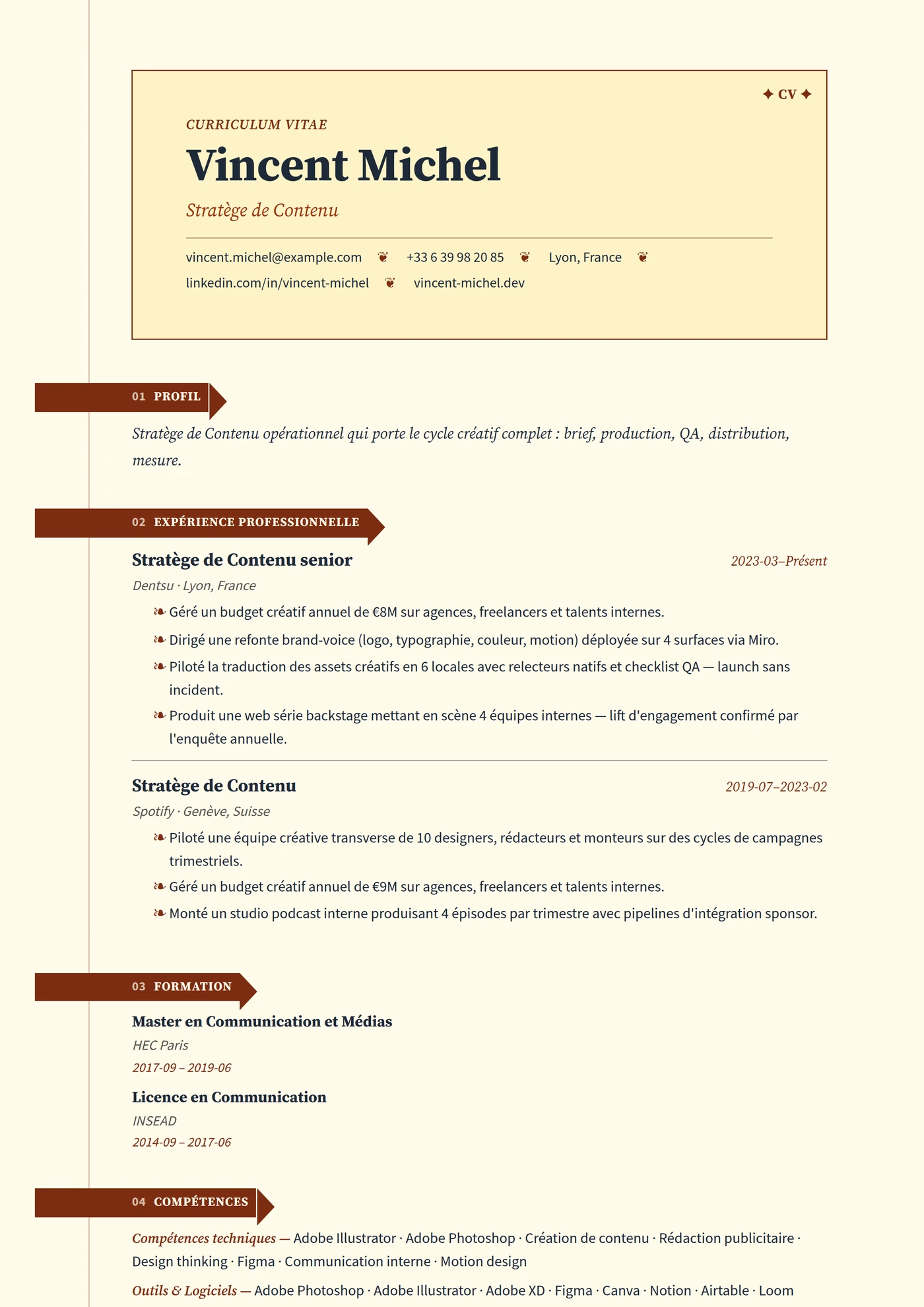 ATS Onglets — Modèles de CV