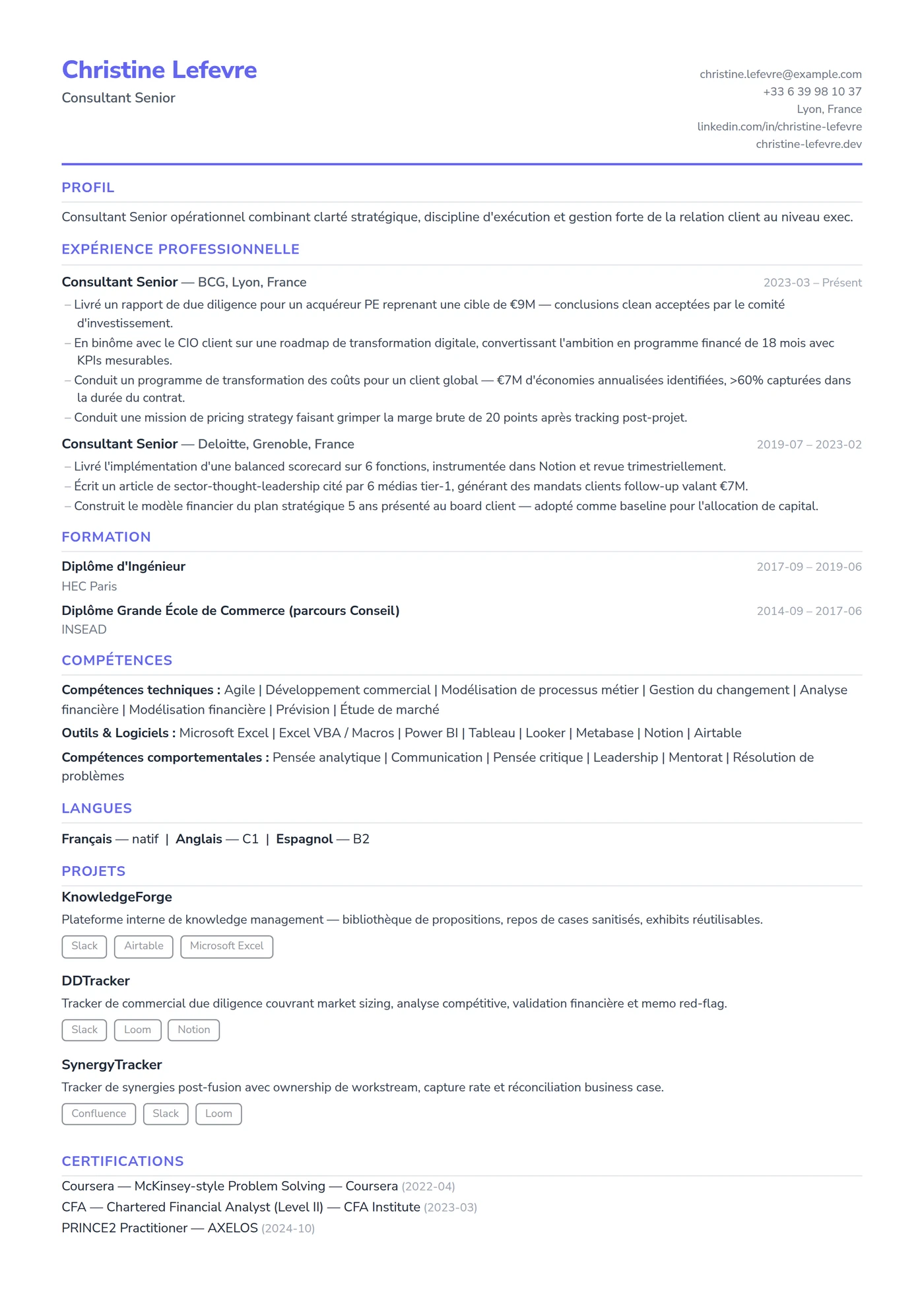 ATS Compact — Modèles de CV