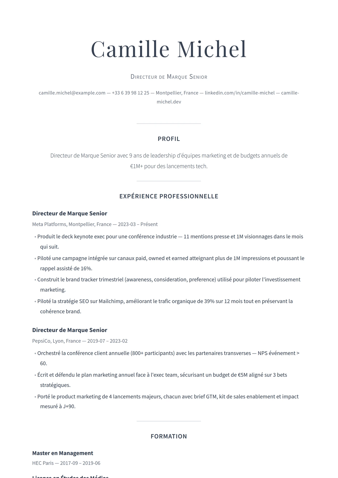 ATS Éditorial — Modèles de CV