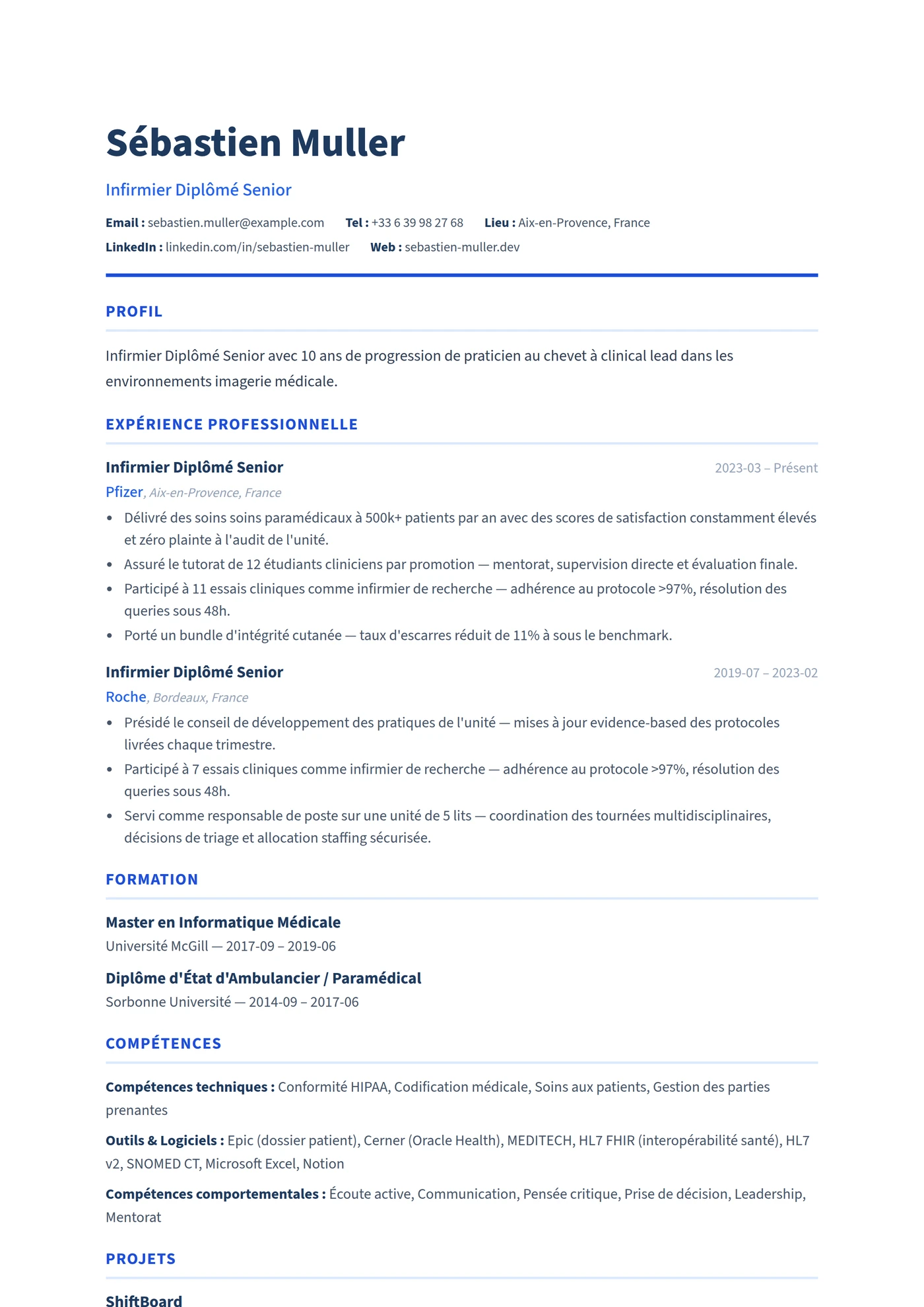 ATS Santé — Modèles de CV