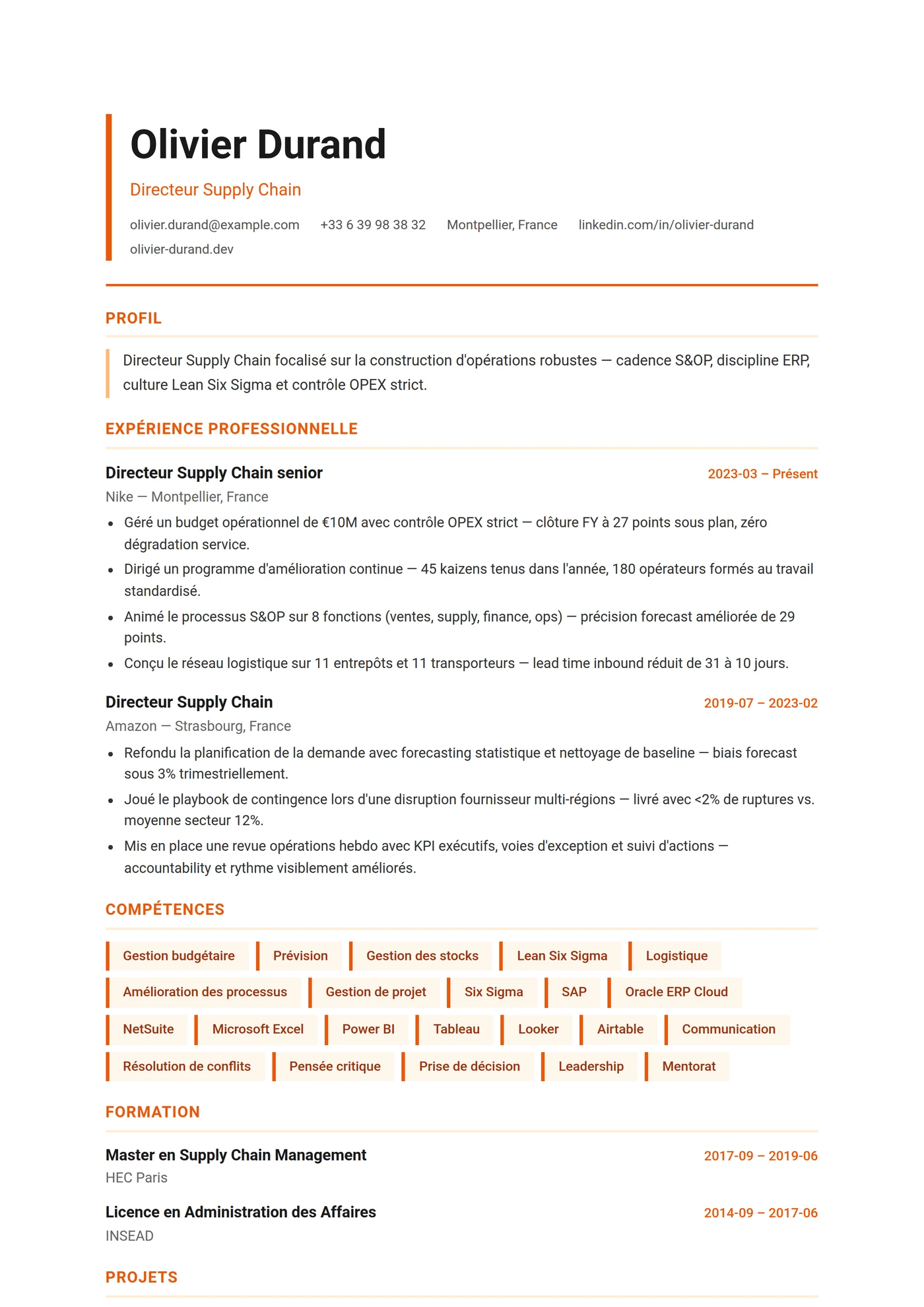 ATS Logistique — Modèles de CV