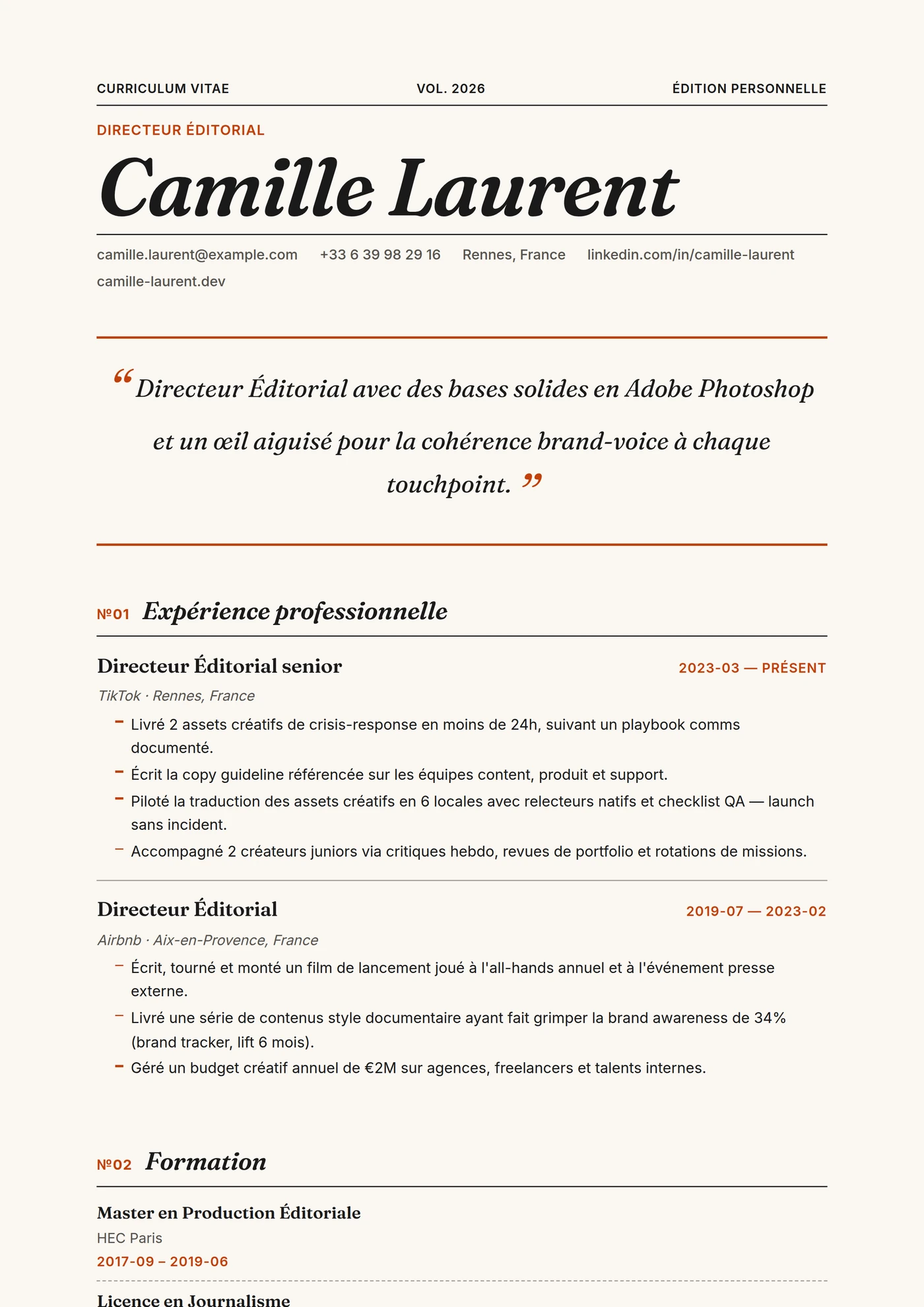 ATS Magazine — Modèles de CV