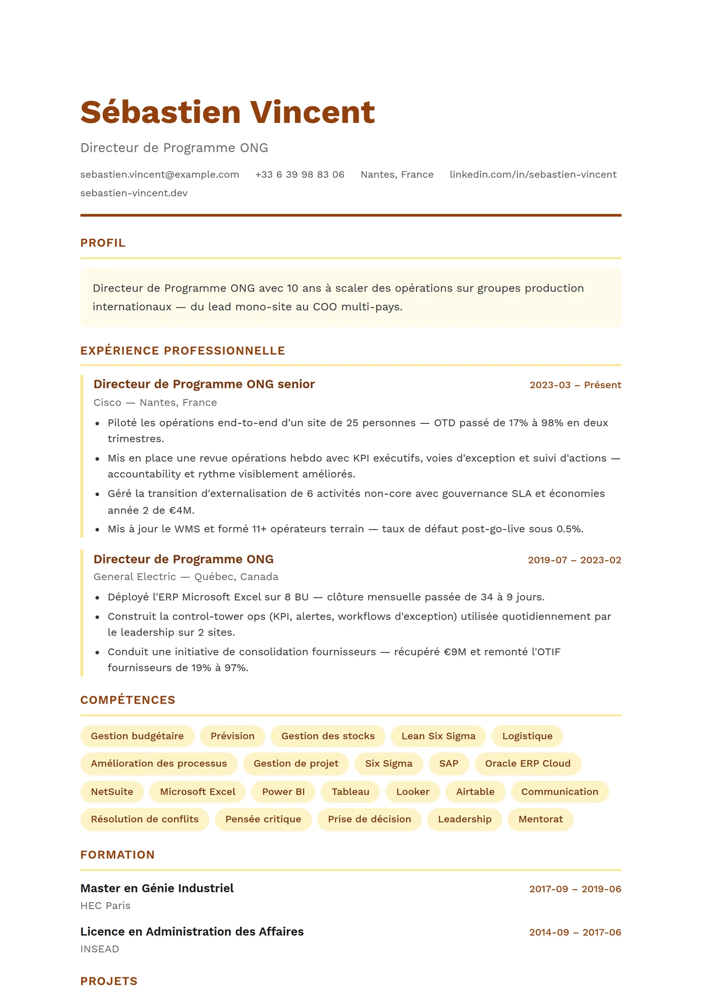 ATS Associatif — Modèles de CV