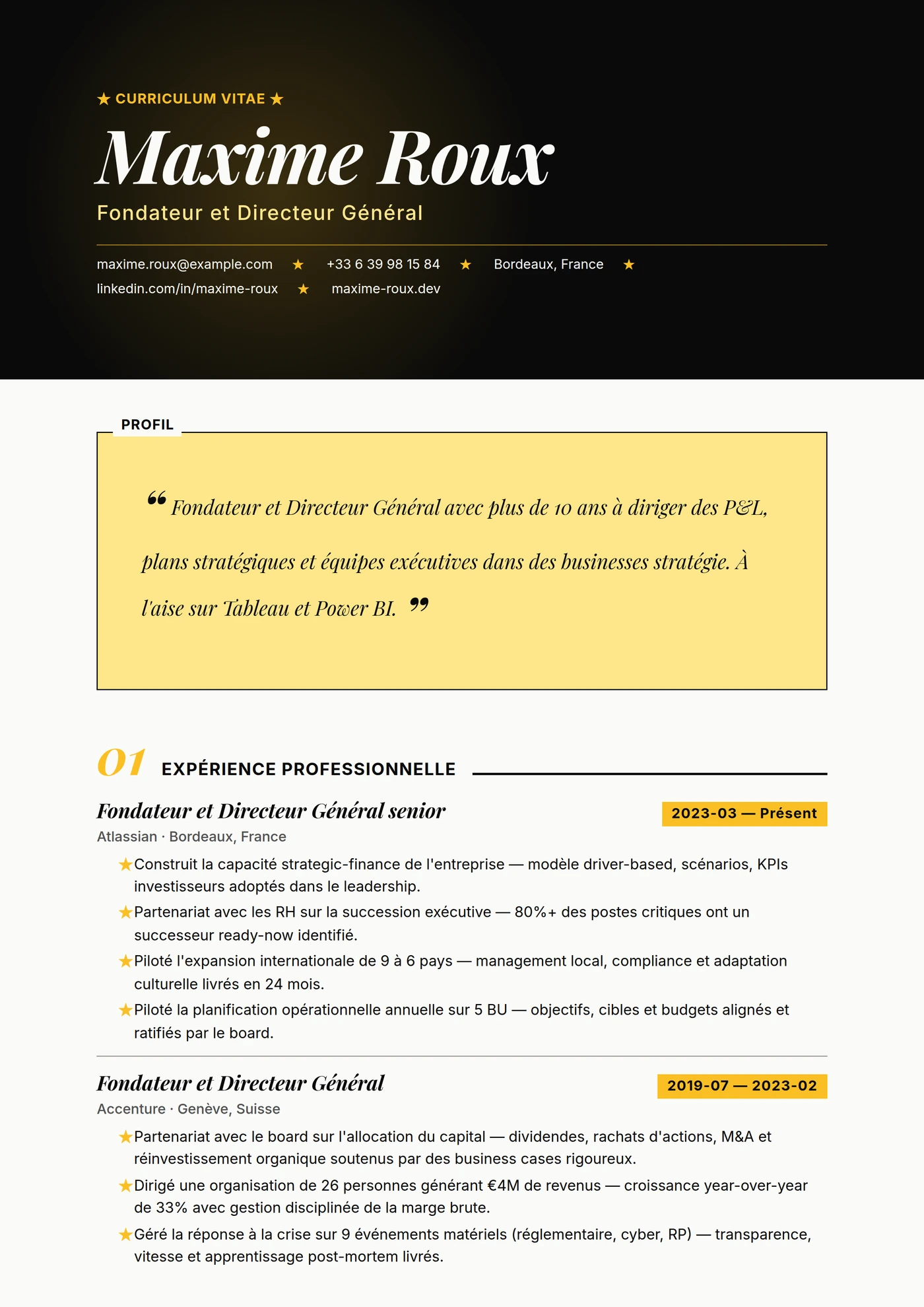 ATS Citation — Modèles de CV