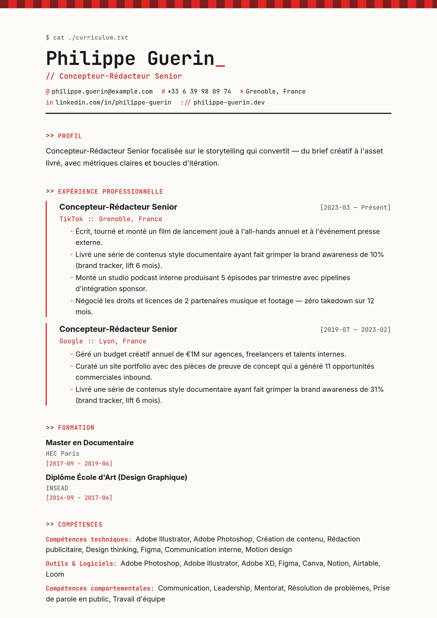ATS Machine à Écrire — Modèles de CV