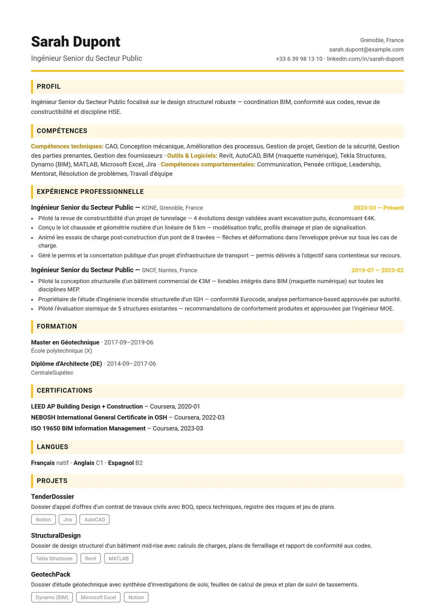 Australie Compact — Modèles de CV