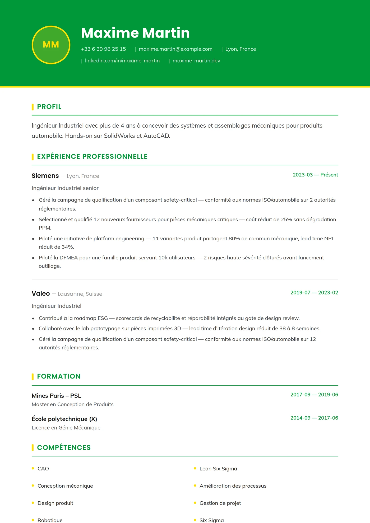 Brésil — Modèles de CV
