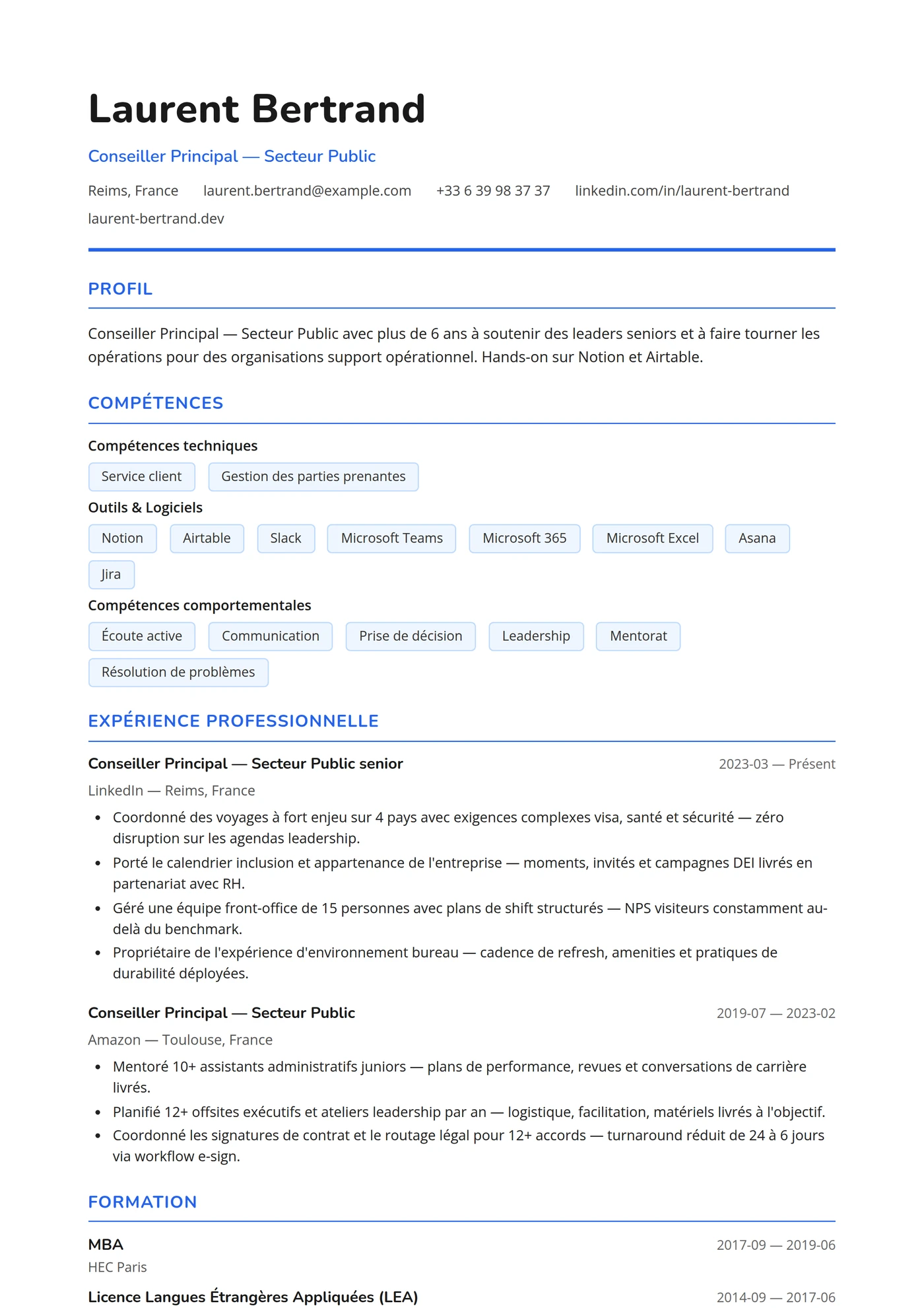 Canada Français — Modèles de CV