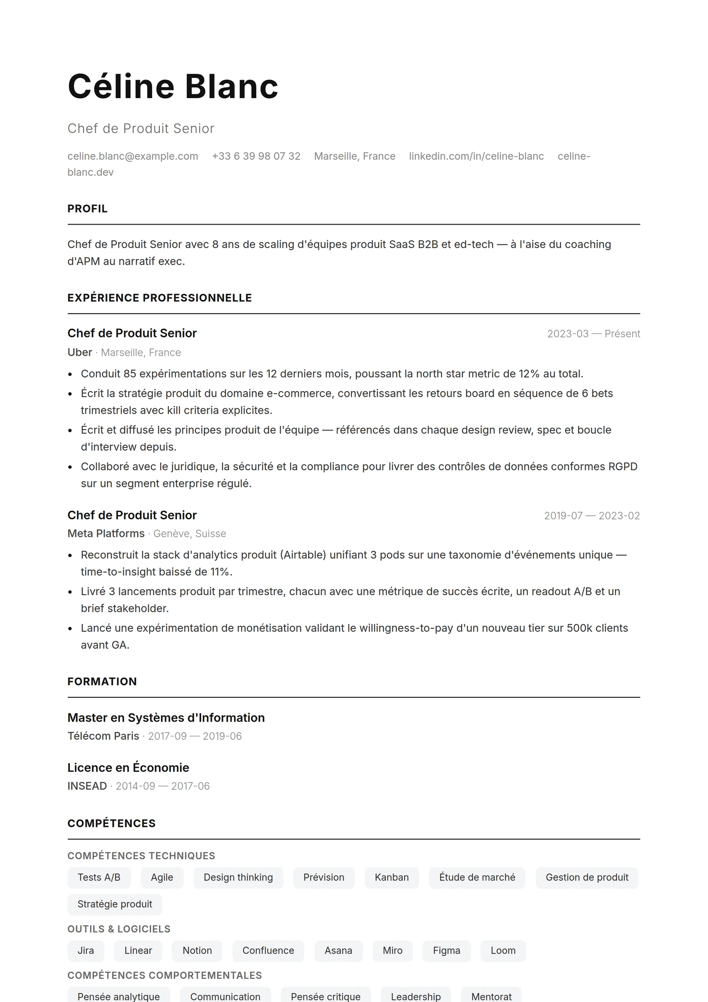 Clean Pro — Modèles de CV