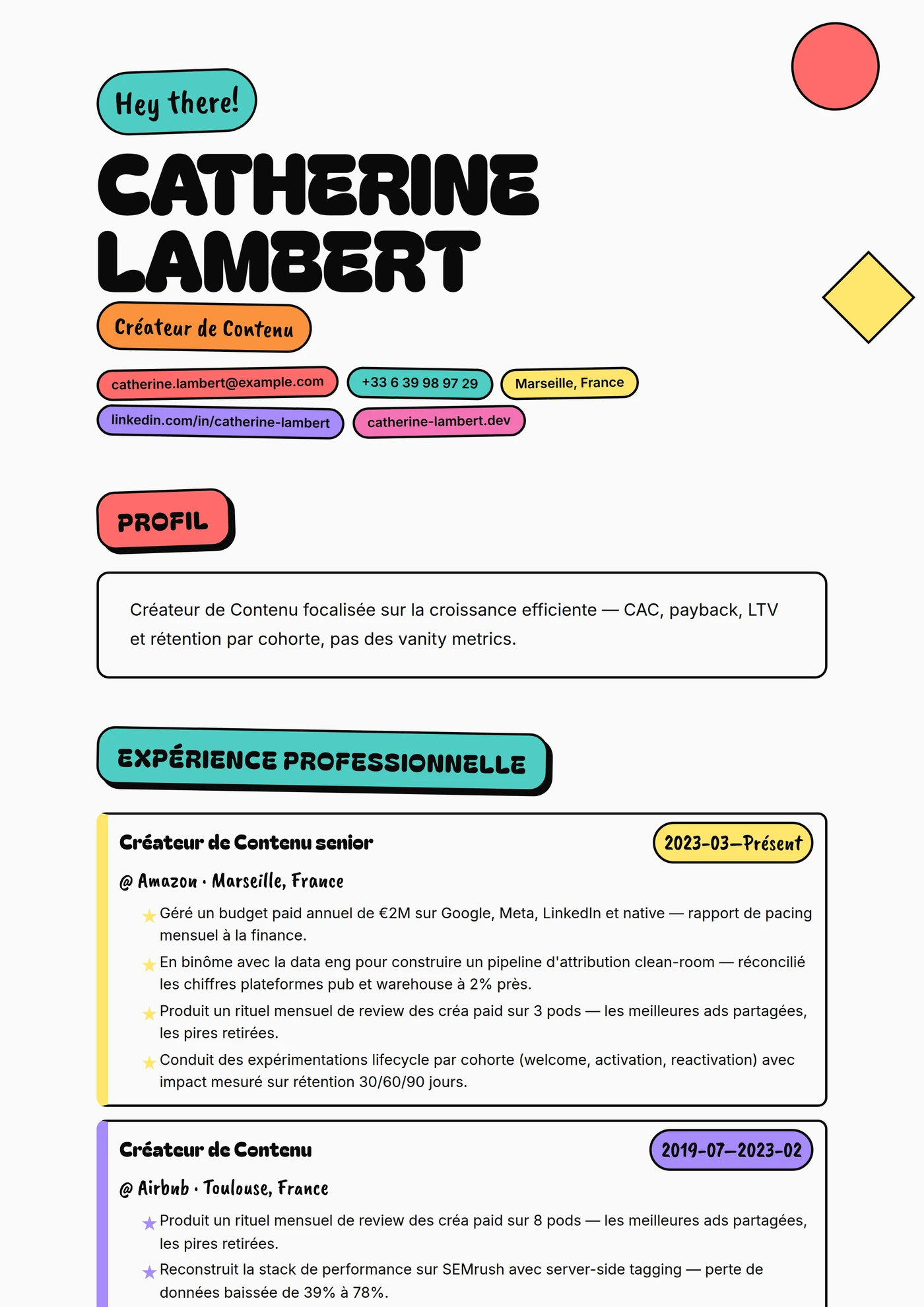 Pack Stickers — Modèles de CV
