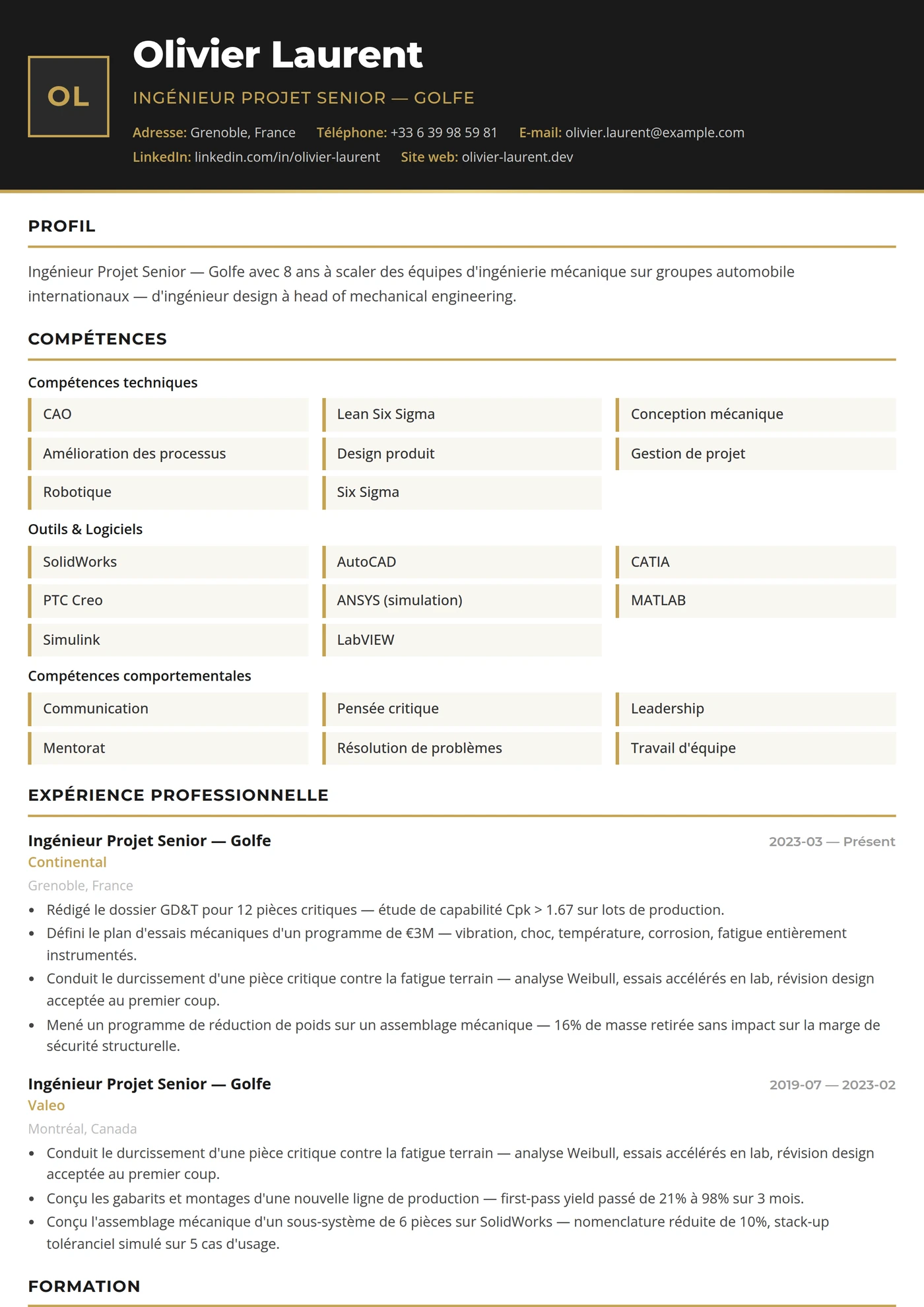 Dubaï — Modèles de CV