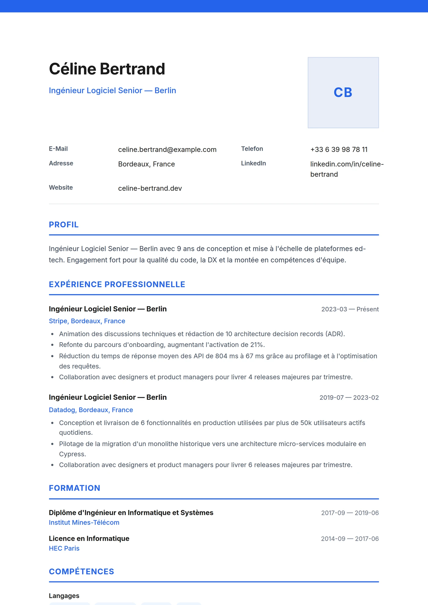 Allemagne Moderne — Modèles de CV