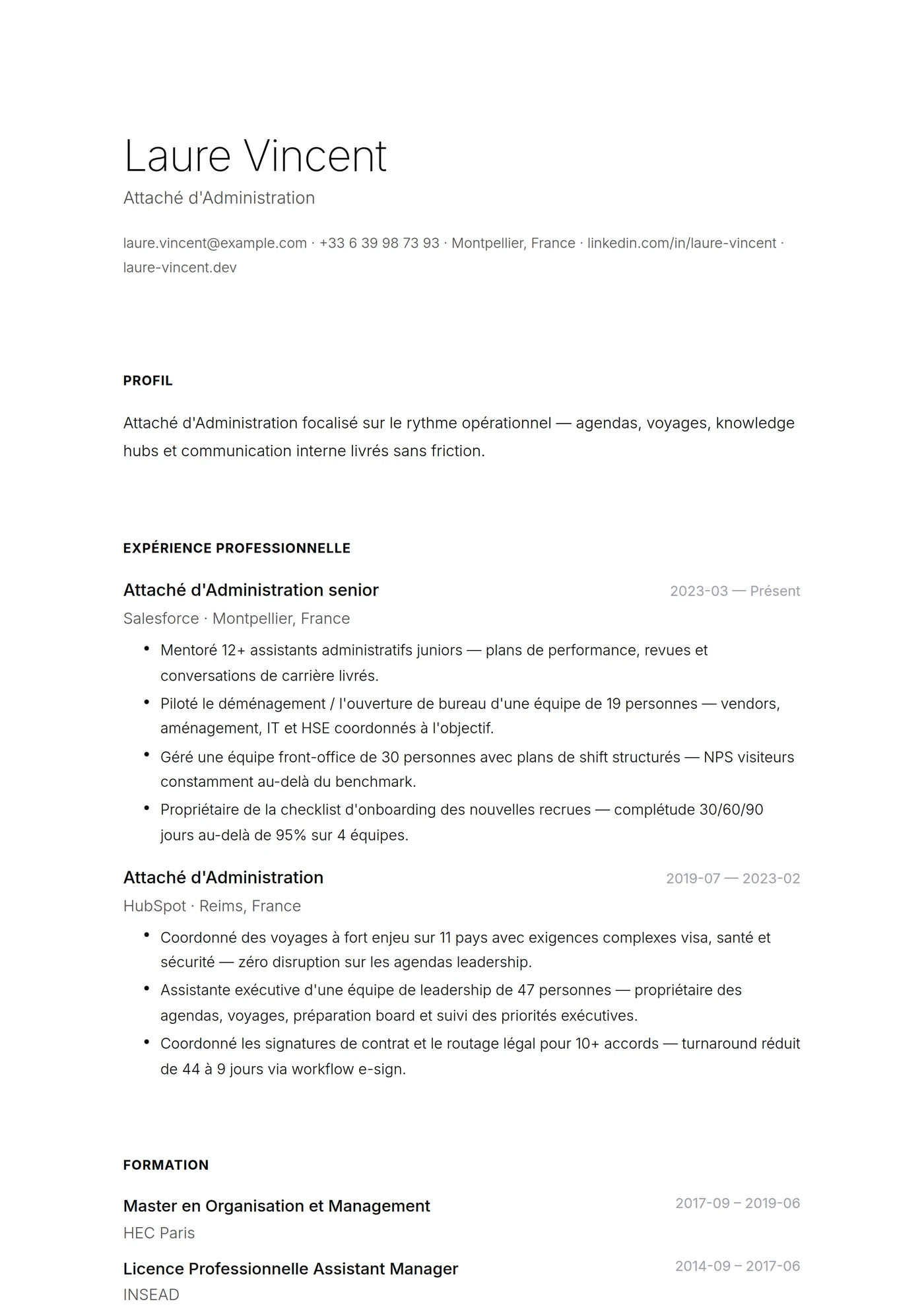 Minimal Blanc Papier — Modèles de CV