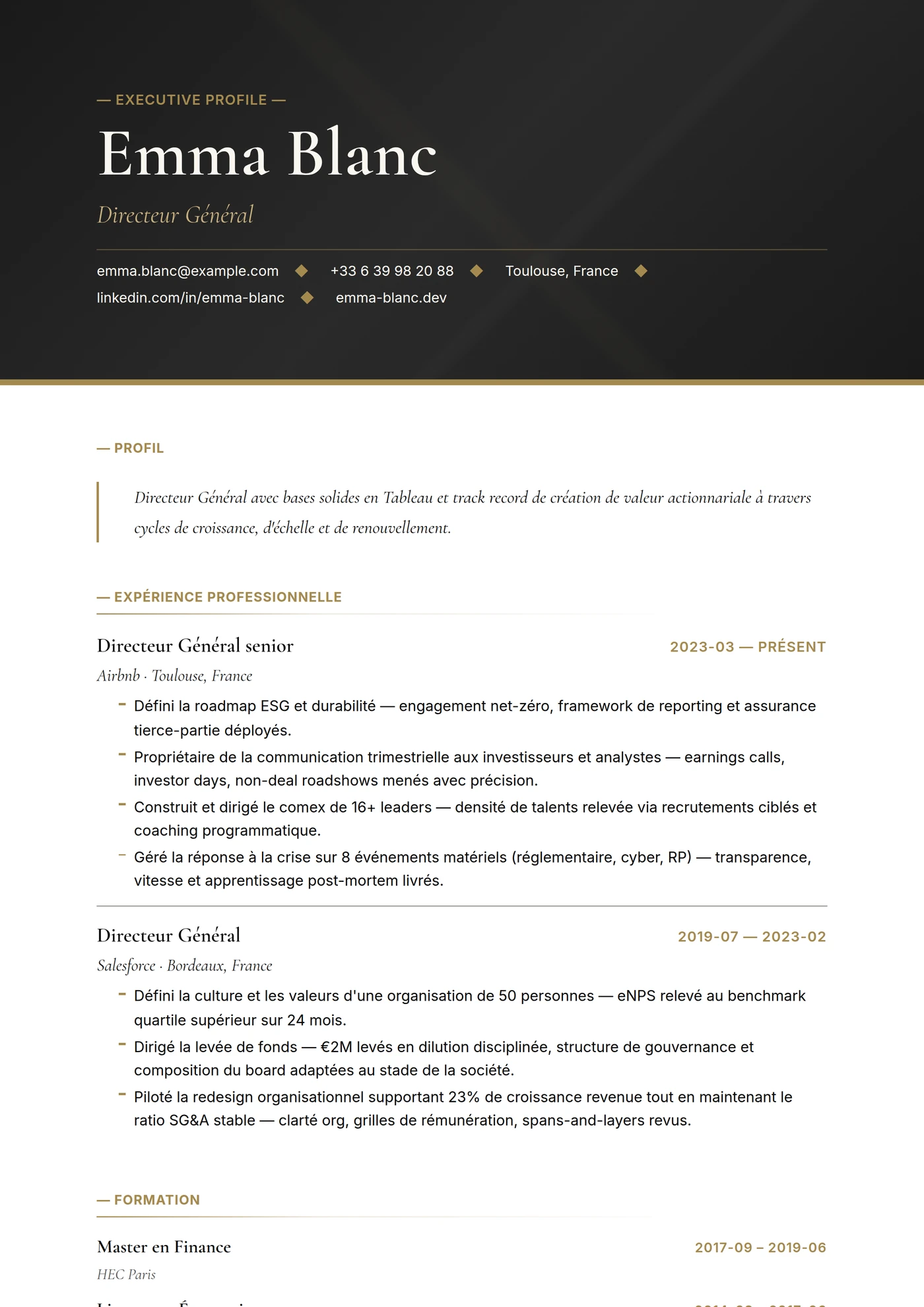 Salle du Conseil — Modèles de CV
