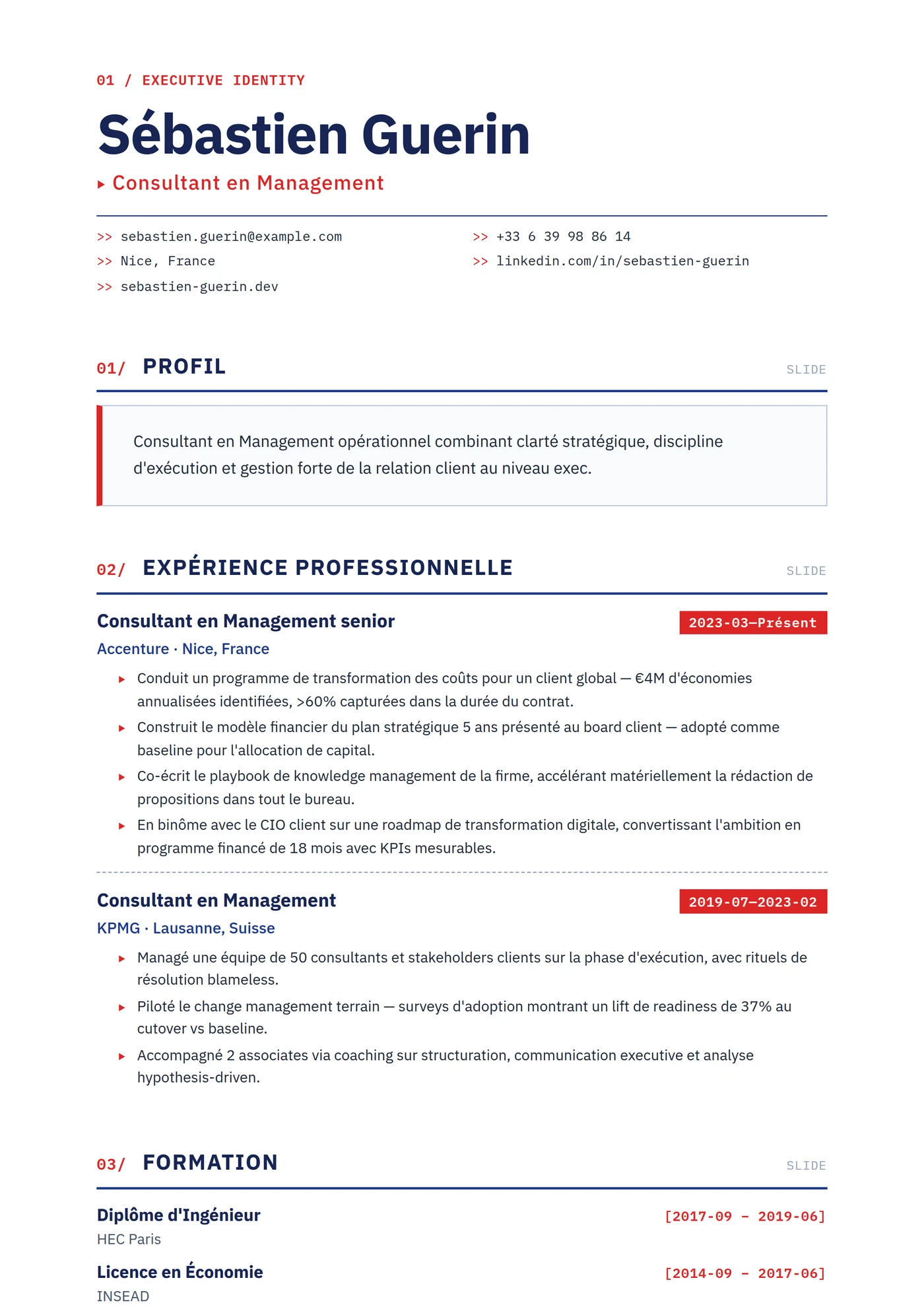 Deck Conseil — Modèles de CV