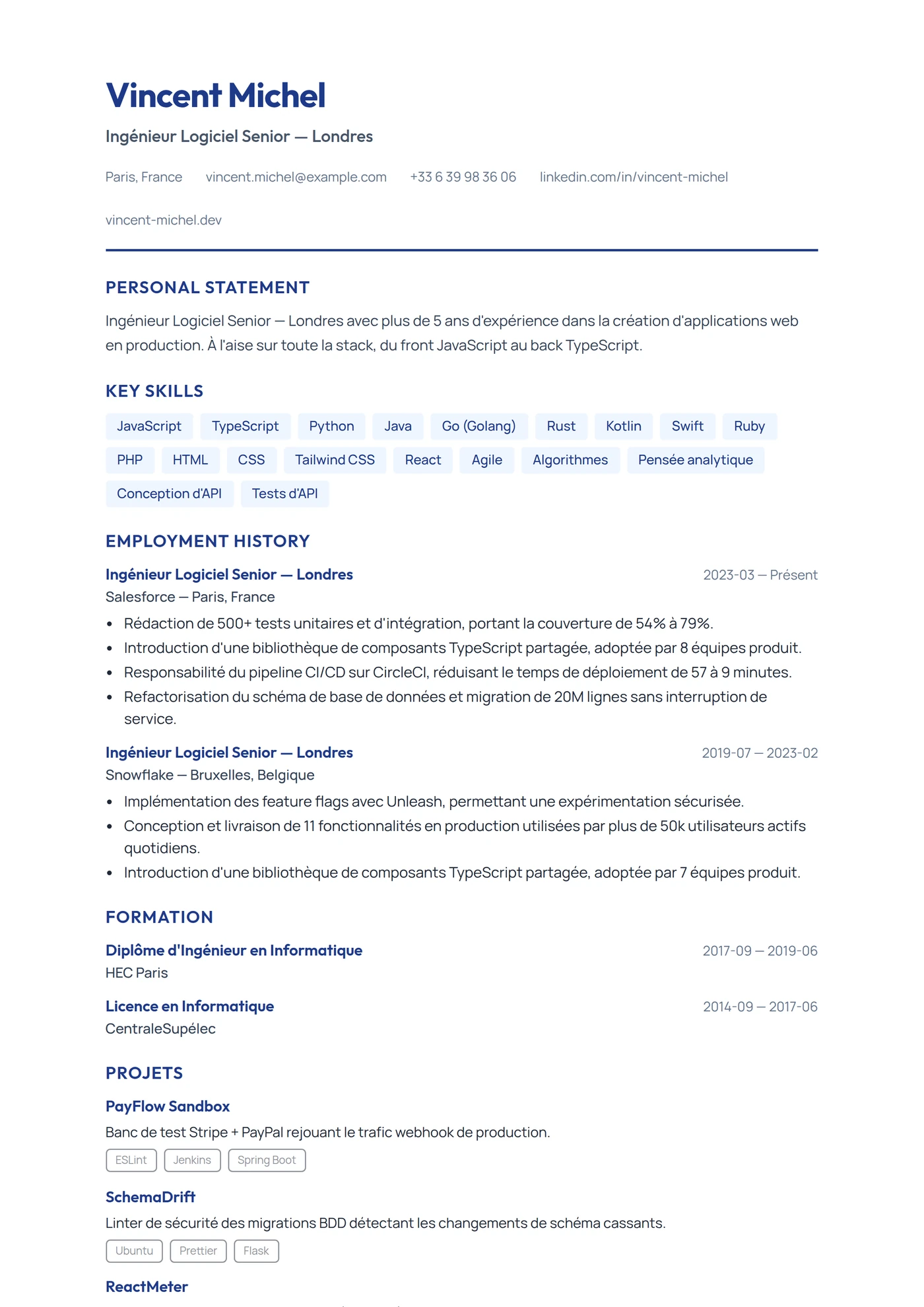 UK Moderne — Modèles de CV