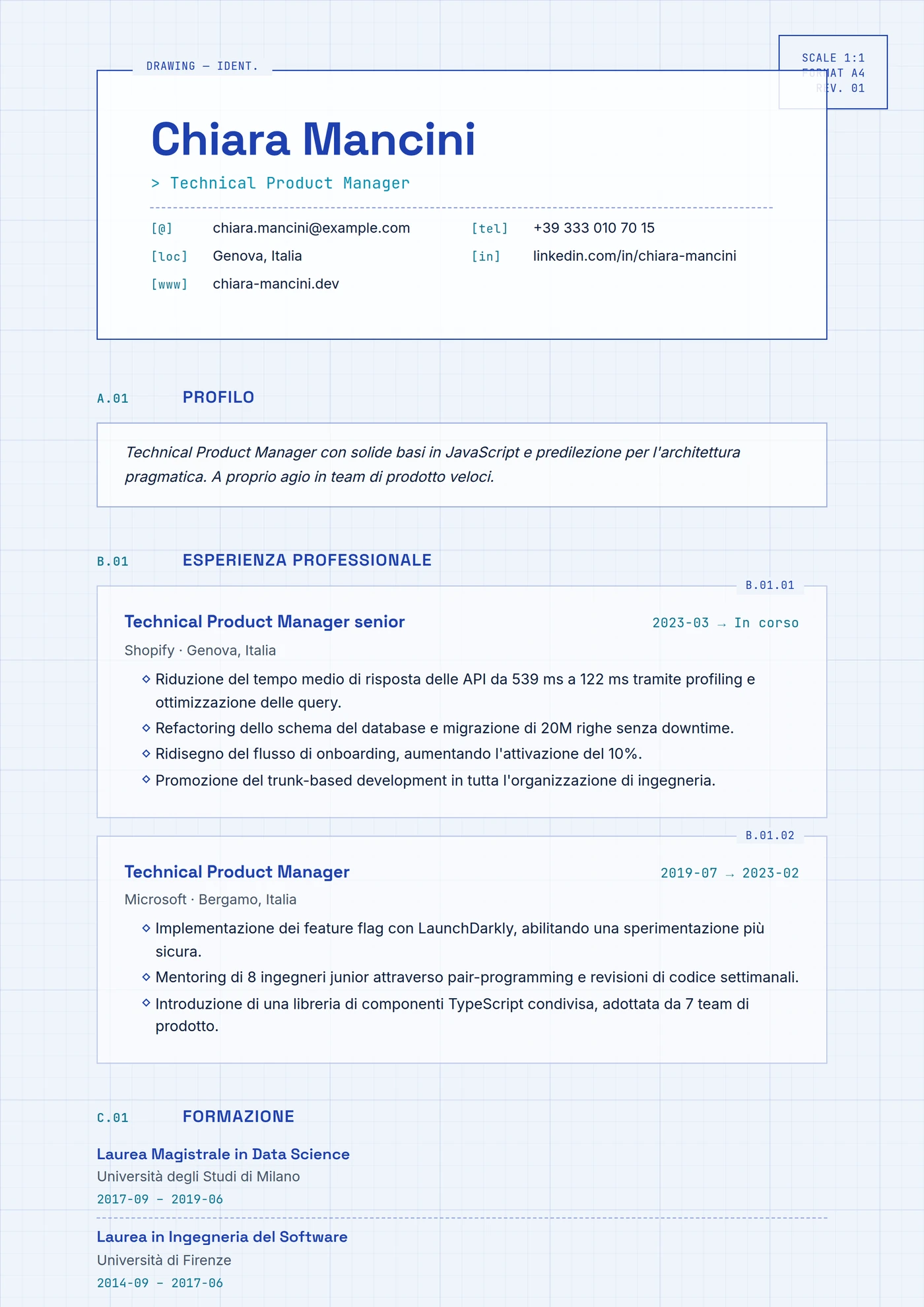 ATS Progetto — Modelli di CV
