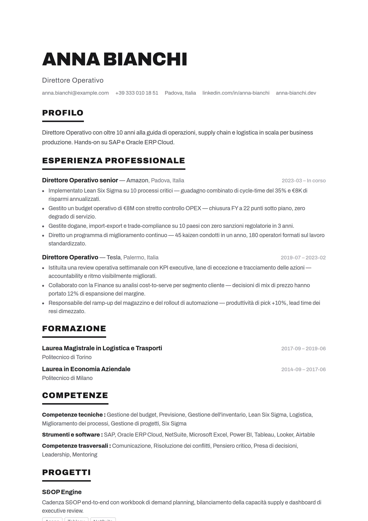 ATS Titoli Marcati — Modelli di CV