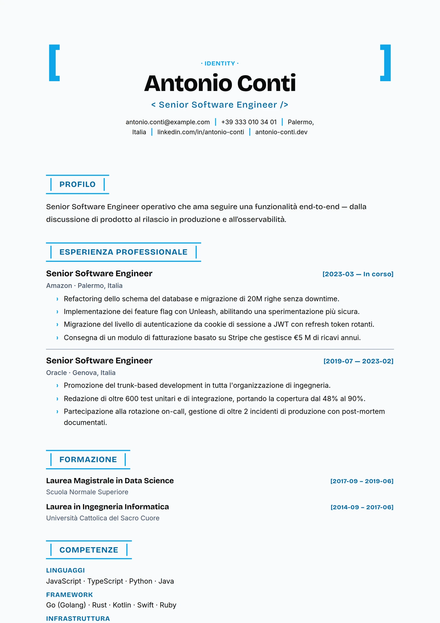 ATS Parentesi — Modelli di CV
