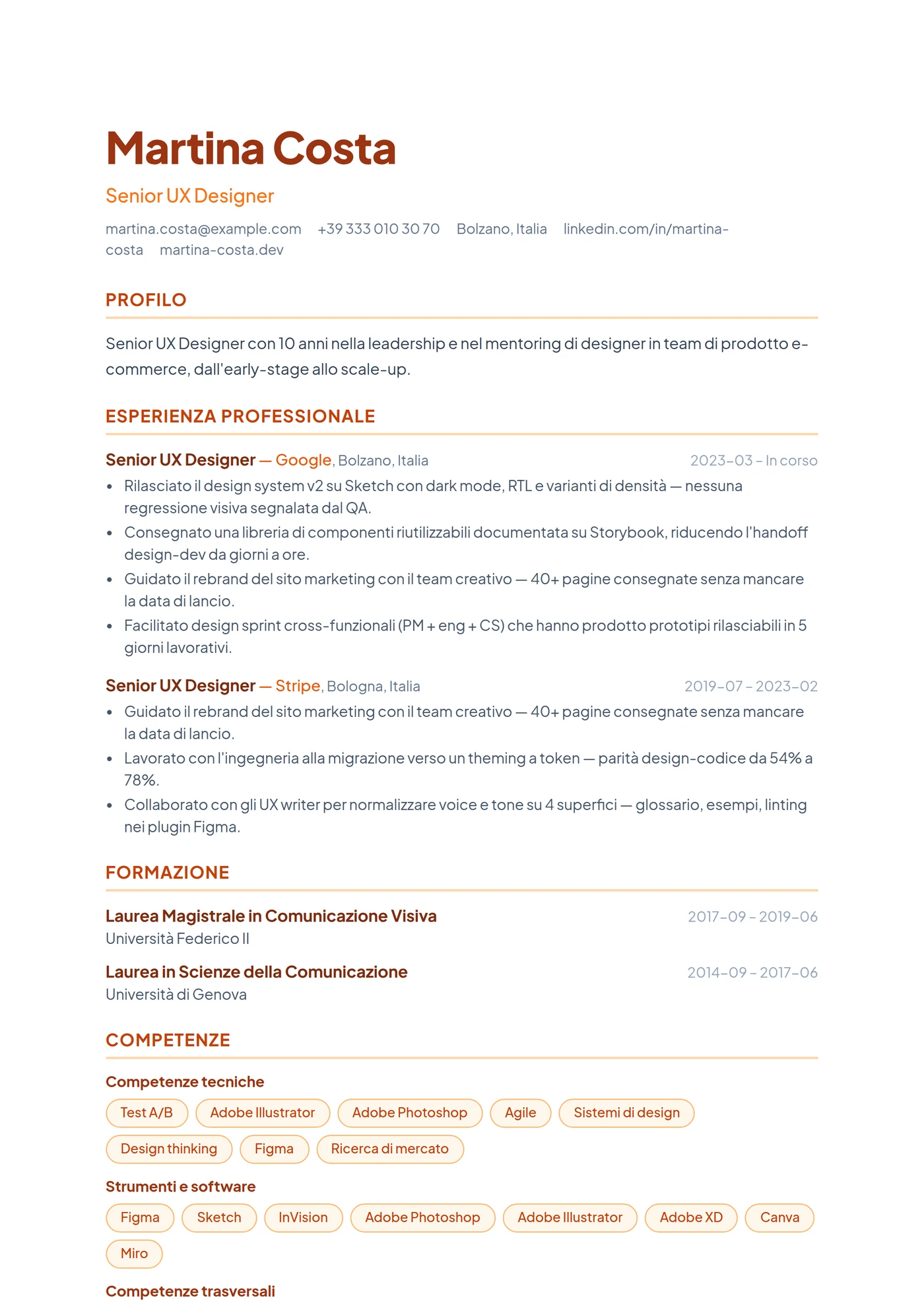 ATS Etichette Pill — Modelli di CV