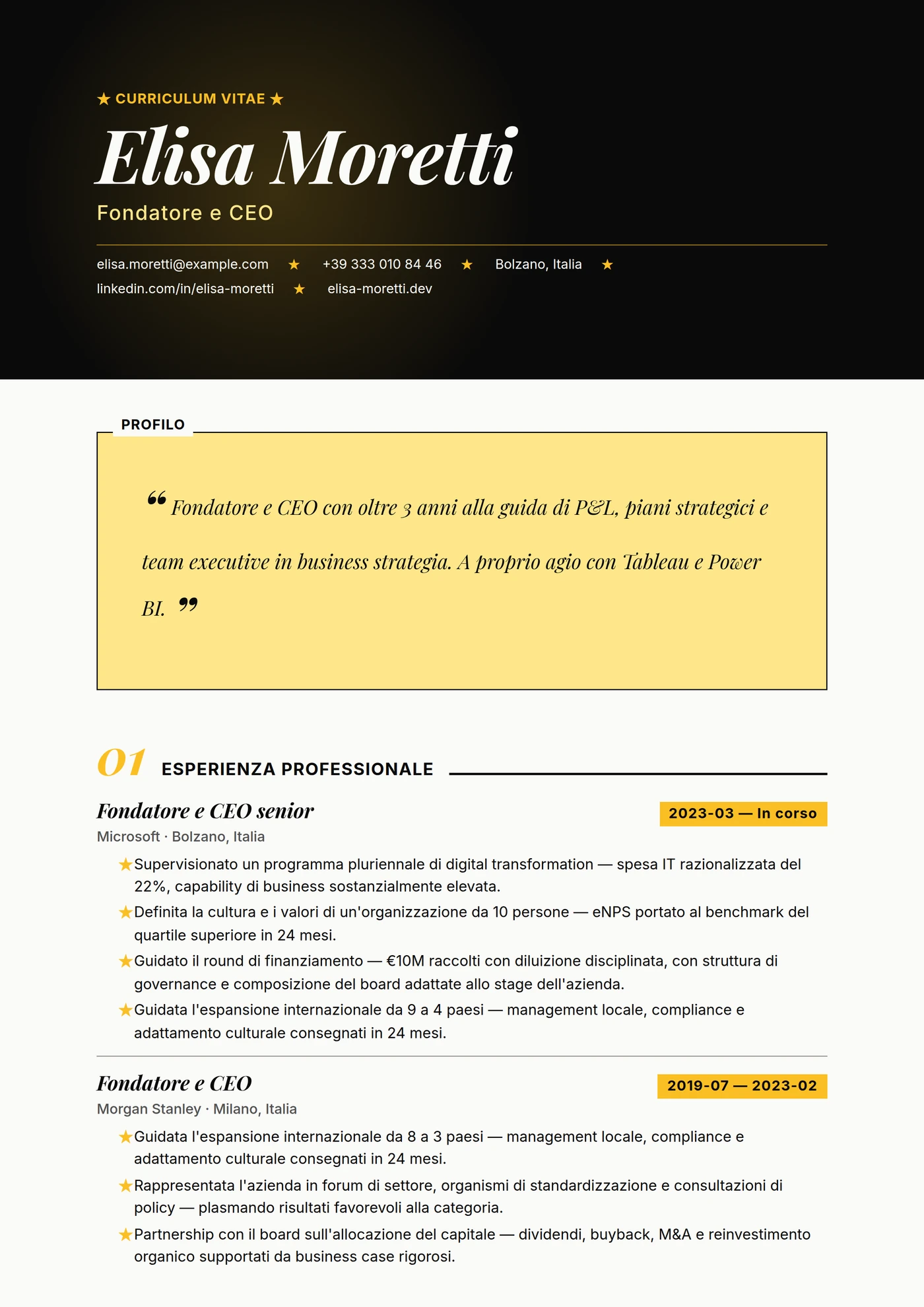 ATS Citazione — Modelli di CV