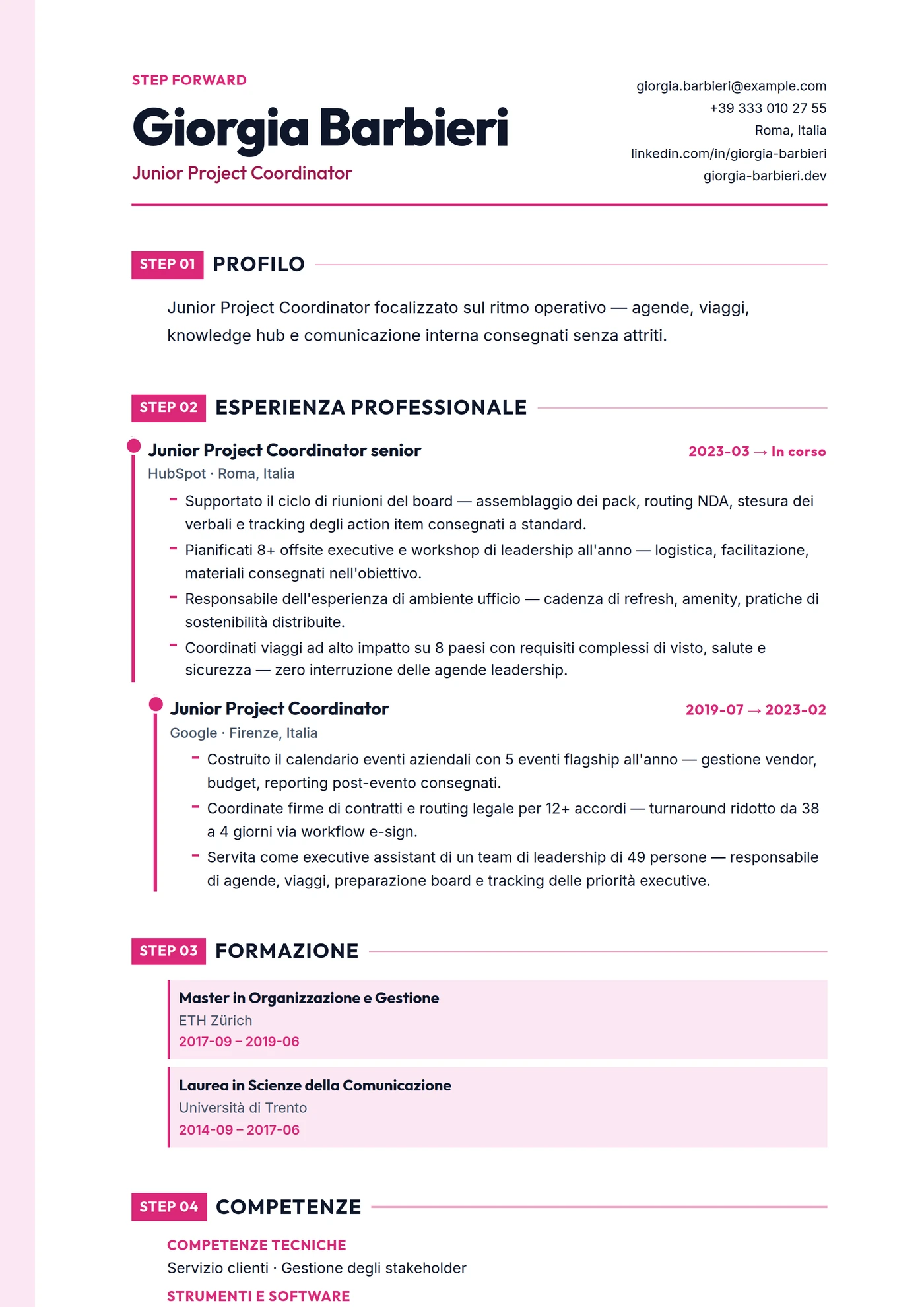 ATS Scala — Modelli di CV