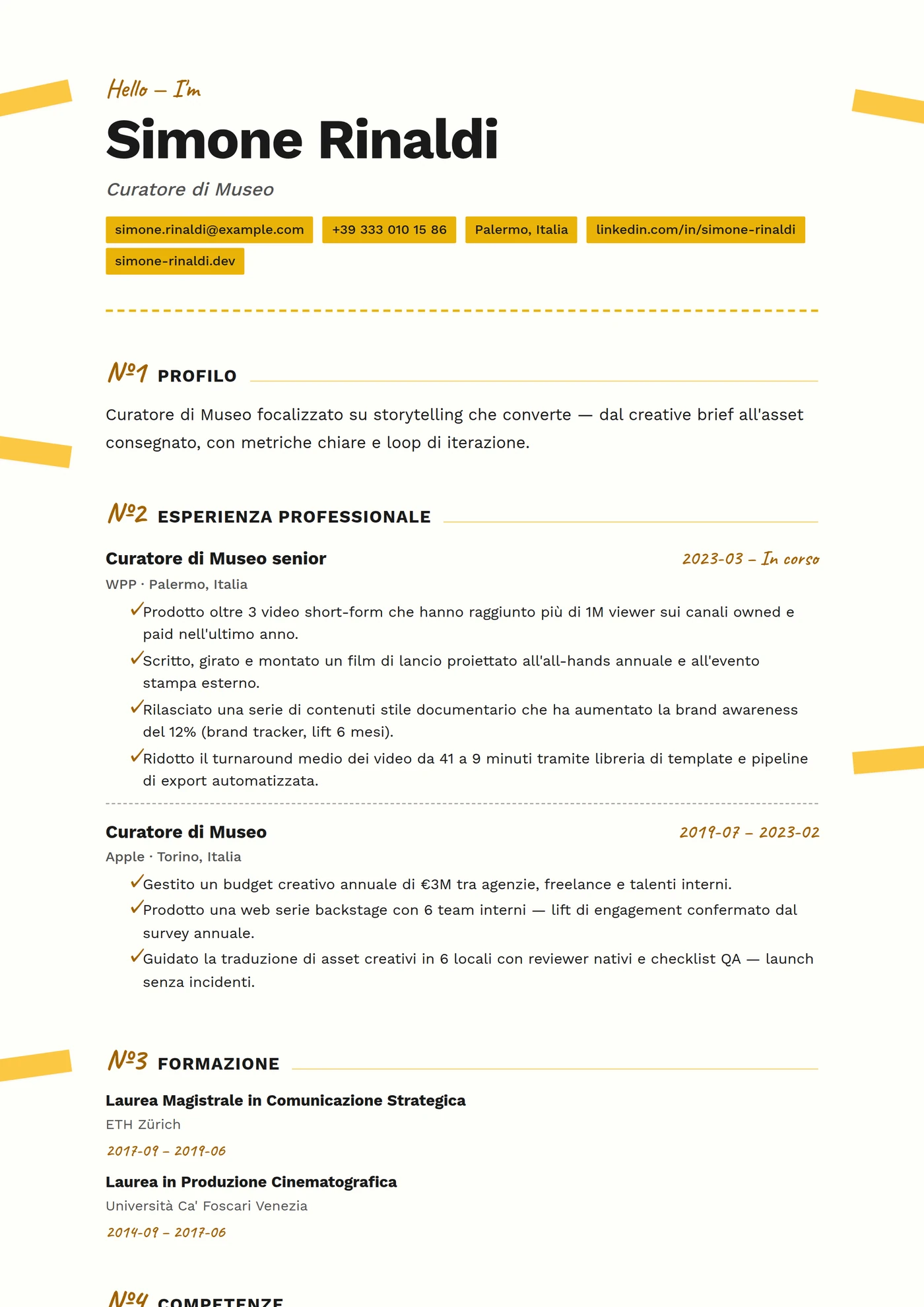 ATS Nastro Adesivo — Modelli di CV